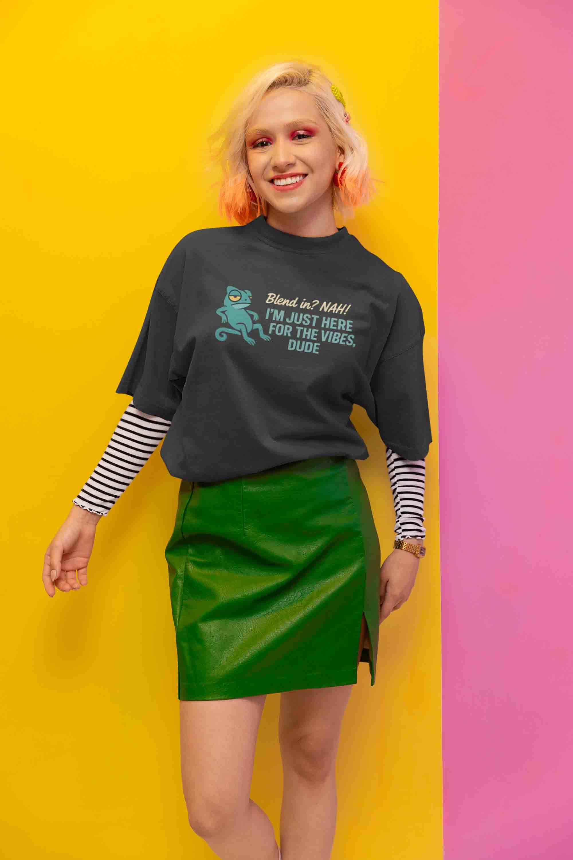 Blend In? Still? Women Oversized Tee image 5