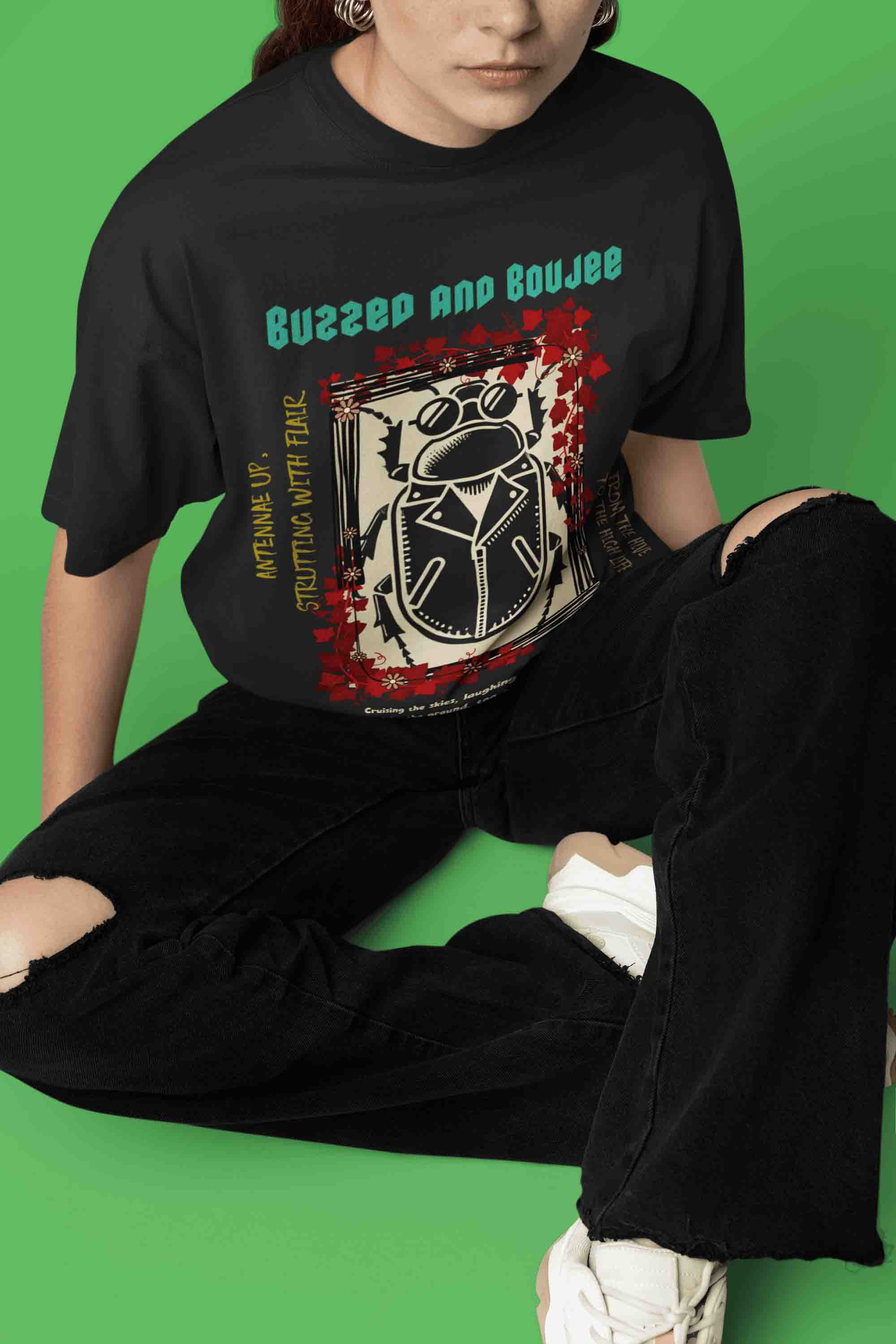 Buzzed and Boujee Oversized T-Shirt | The OddBall Wagon image 5