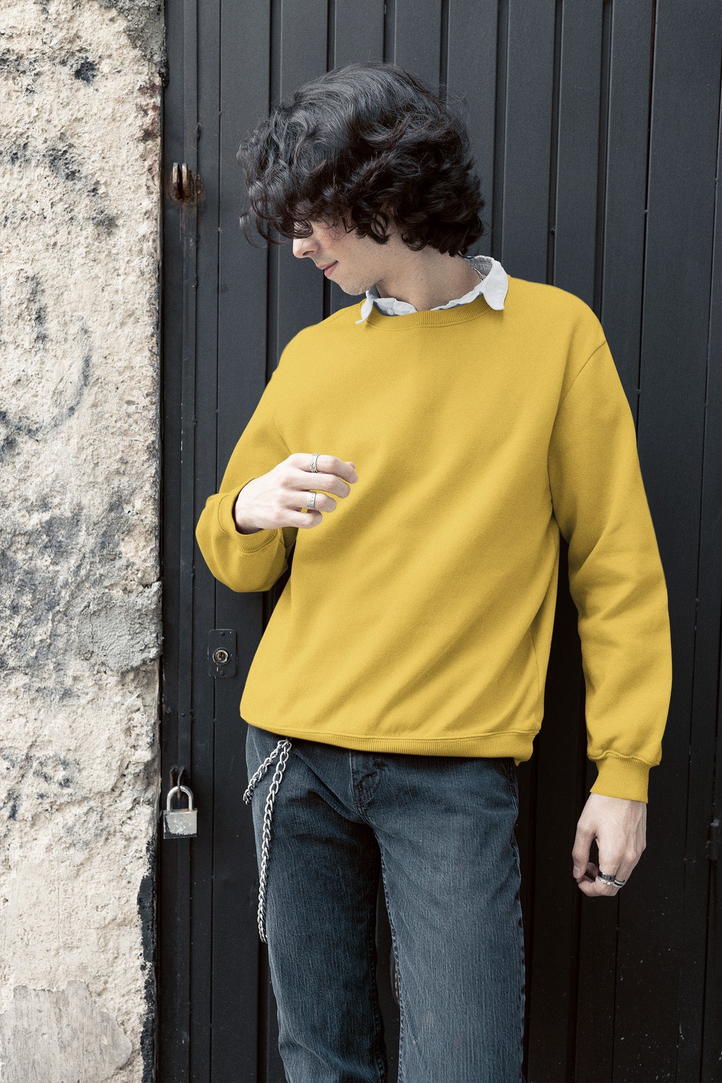 Classic Men's Golden Yellow Sweatshirt | The OddBall Wagon image 2