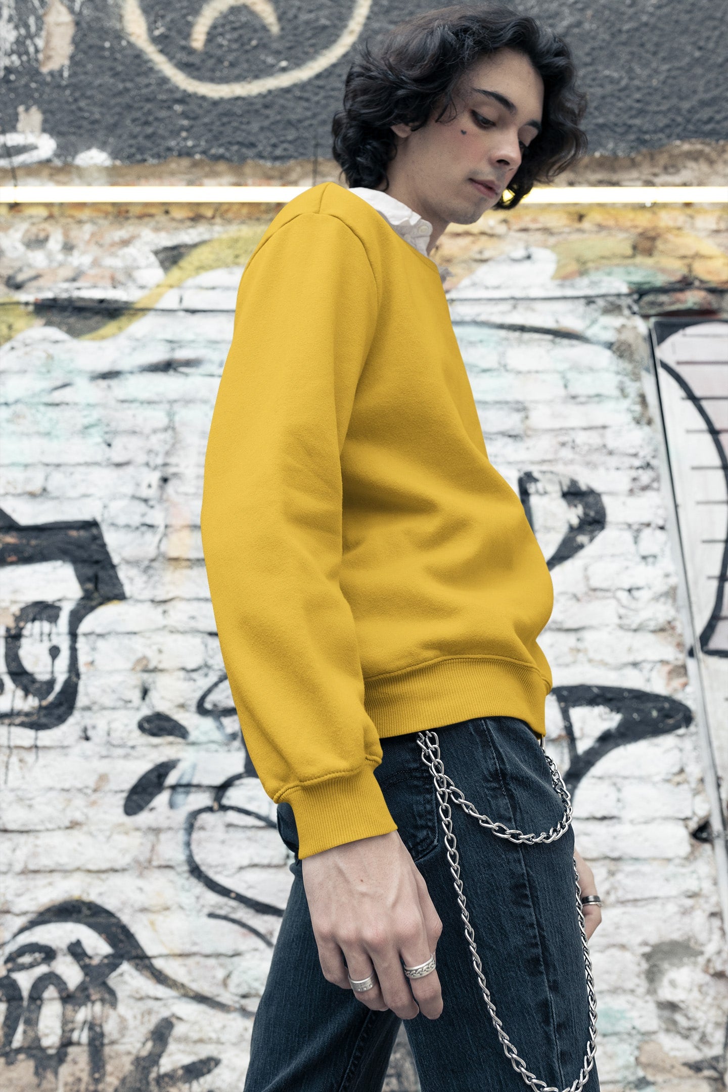 Classic Men's Golden Yellow Sweatshirt | The OddBall Wagon image 3