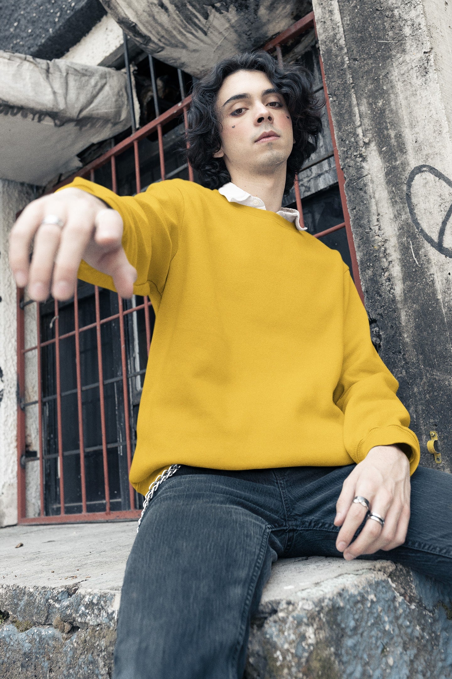 Classic Men's Golden Yellow Sweatshirt | The OddBall Wagon image 4