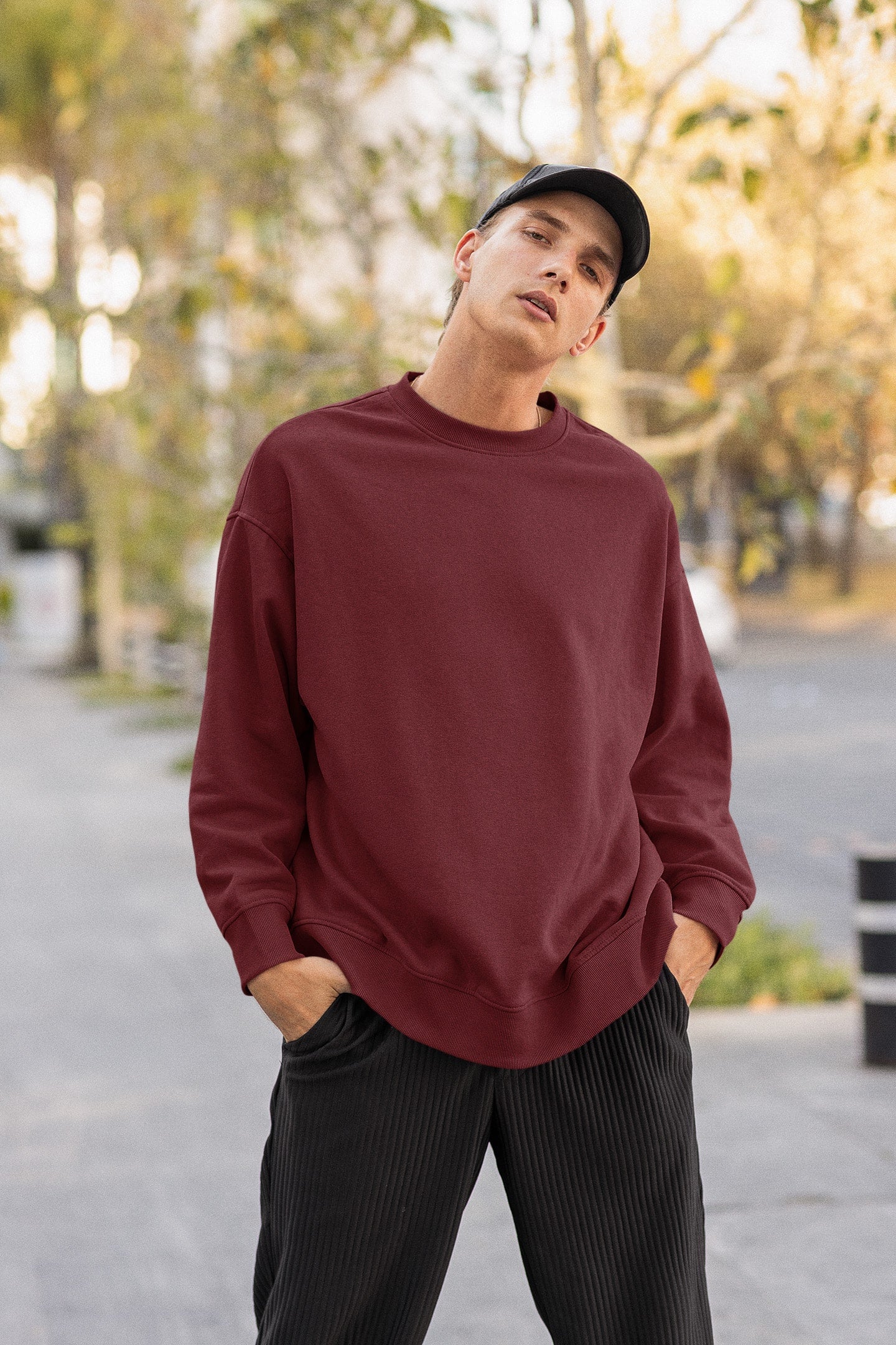Classic Men's Maroon Sweatshirt | The OddBall Wagon image 2