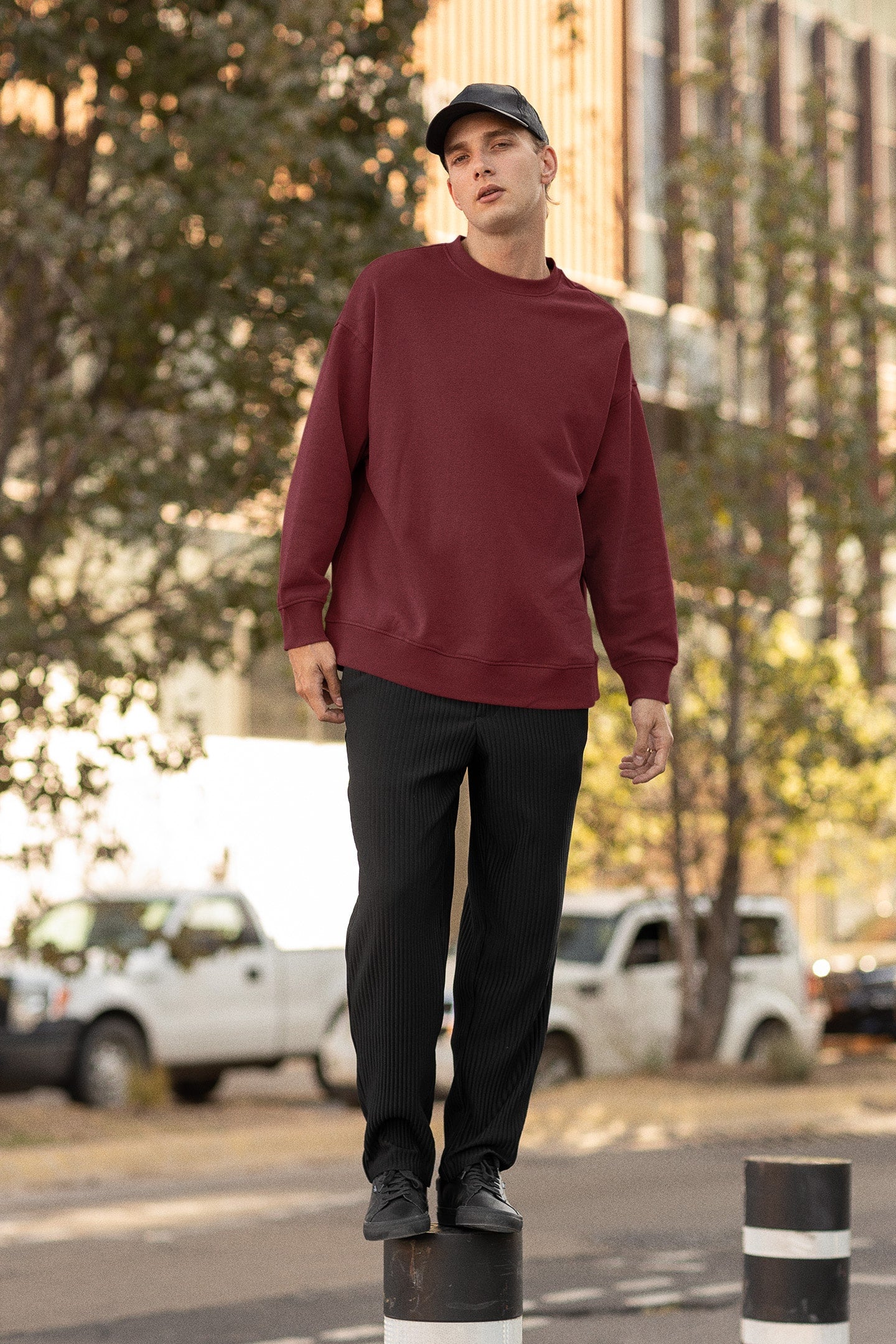 Classic Men's Maroon Sweatshirt | The OddBall Wagon image 3