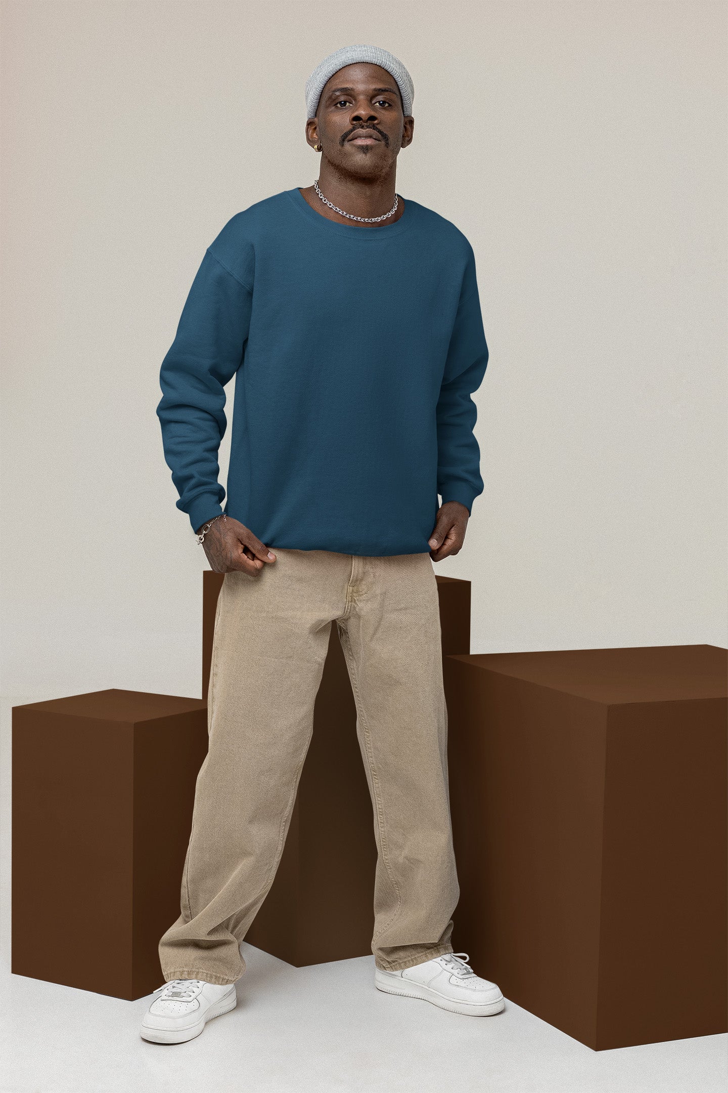 Classic Men's Navy Blue Sweatshirt | The OddBall Wagon image 3