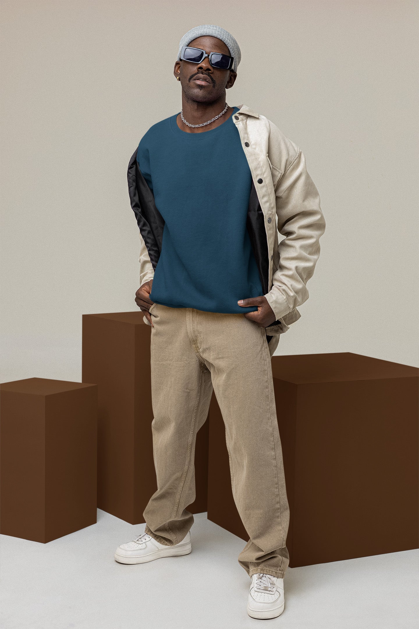 Classic Men's Navy Blue Sweatshirt | The OddBall Wagon image 4