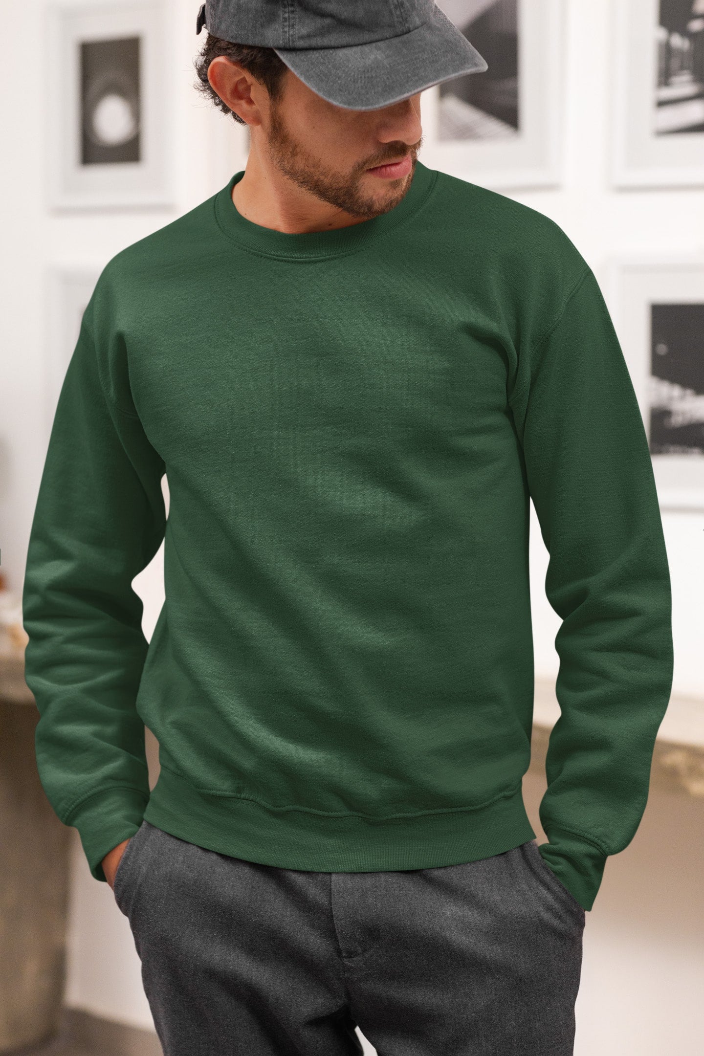 Classic Men's Olive Green Sweatshirt | The OddBall Wagon image 4