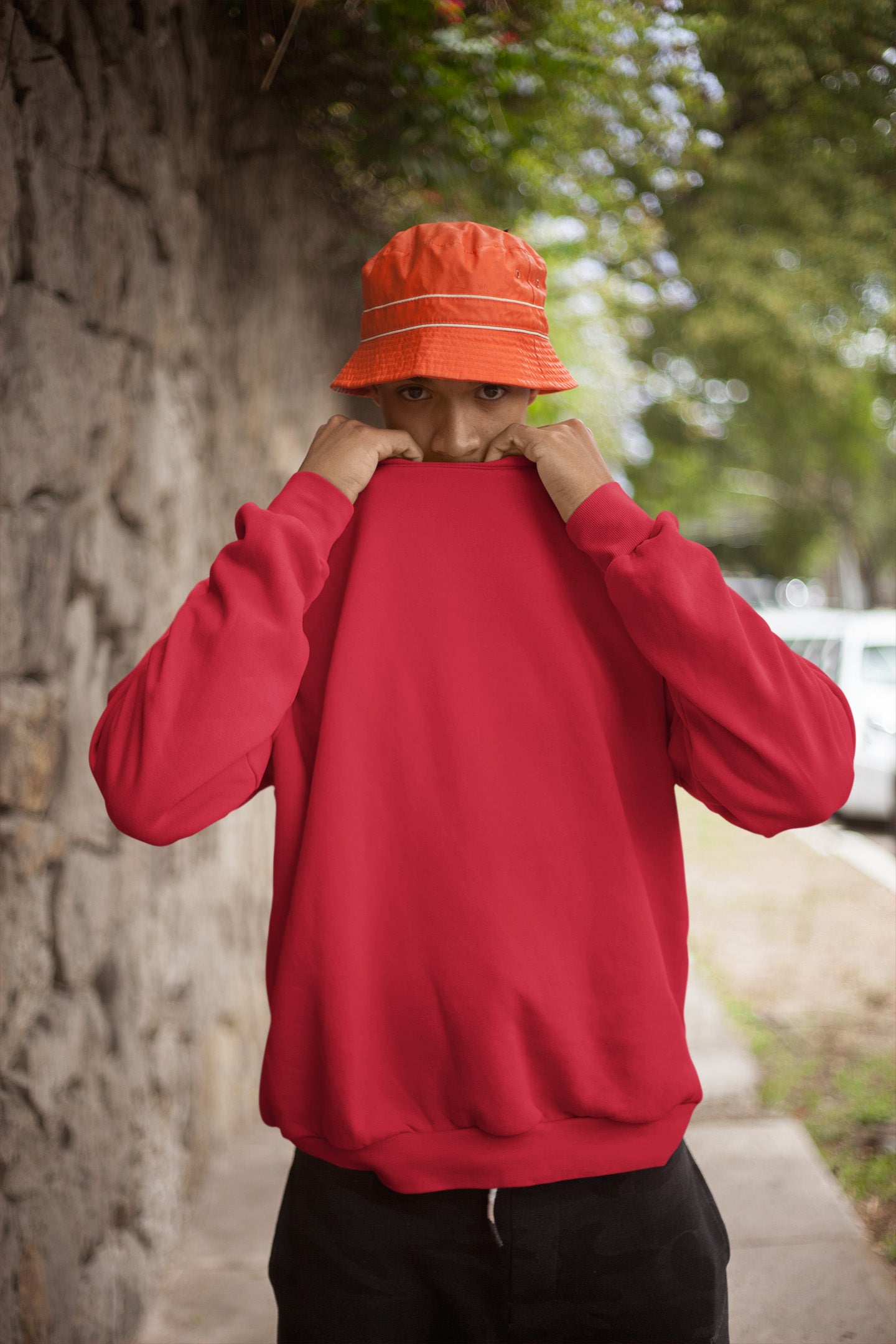 Classic Men's Red Sweatshirt | The OddBall Wagon image 3