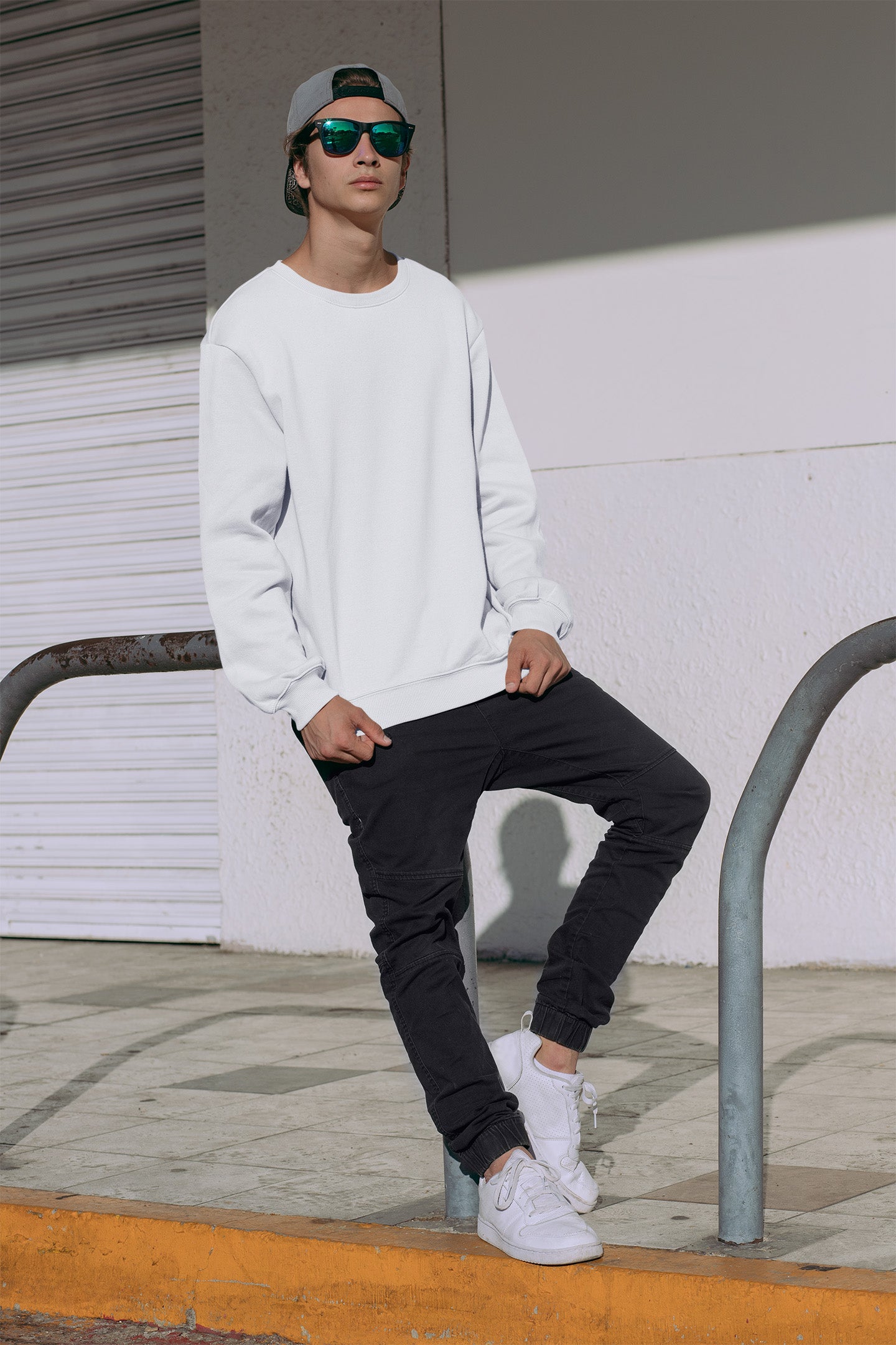 Classic Men's White Sweatshirt | The OddBall Wagon image 2