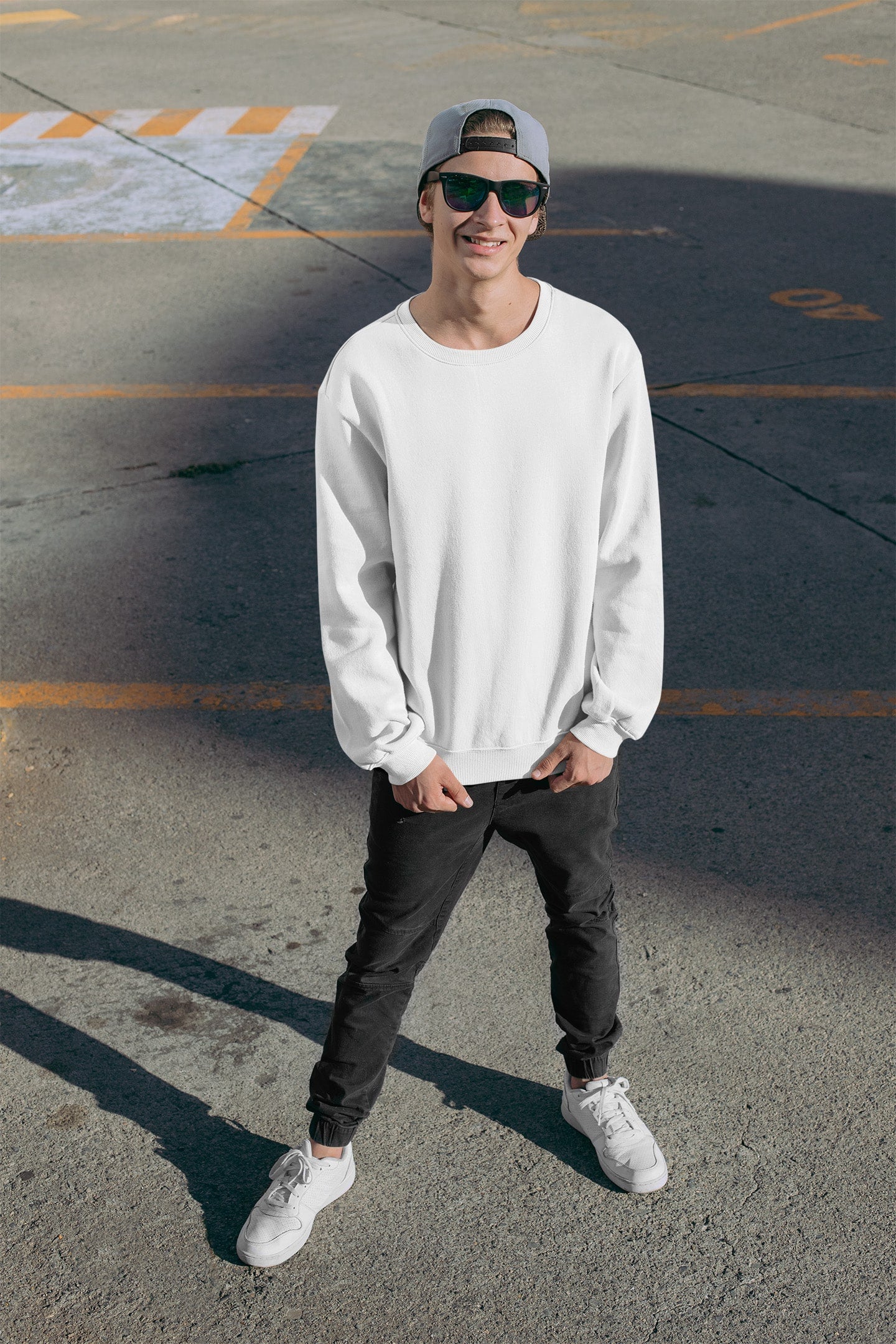 Classic Men's White Sweatshirt | The OddBall Wagon image 3
