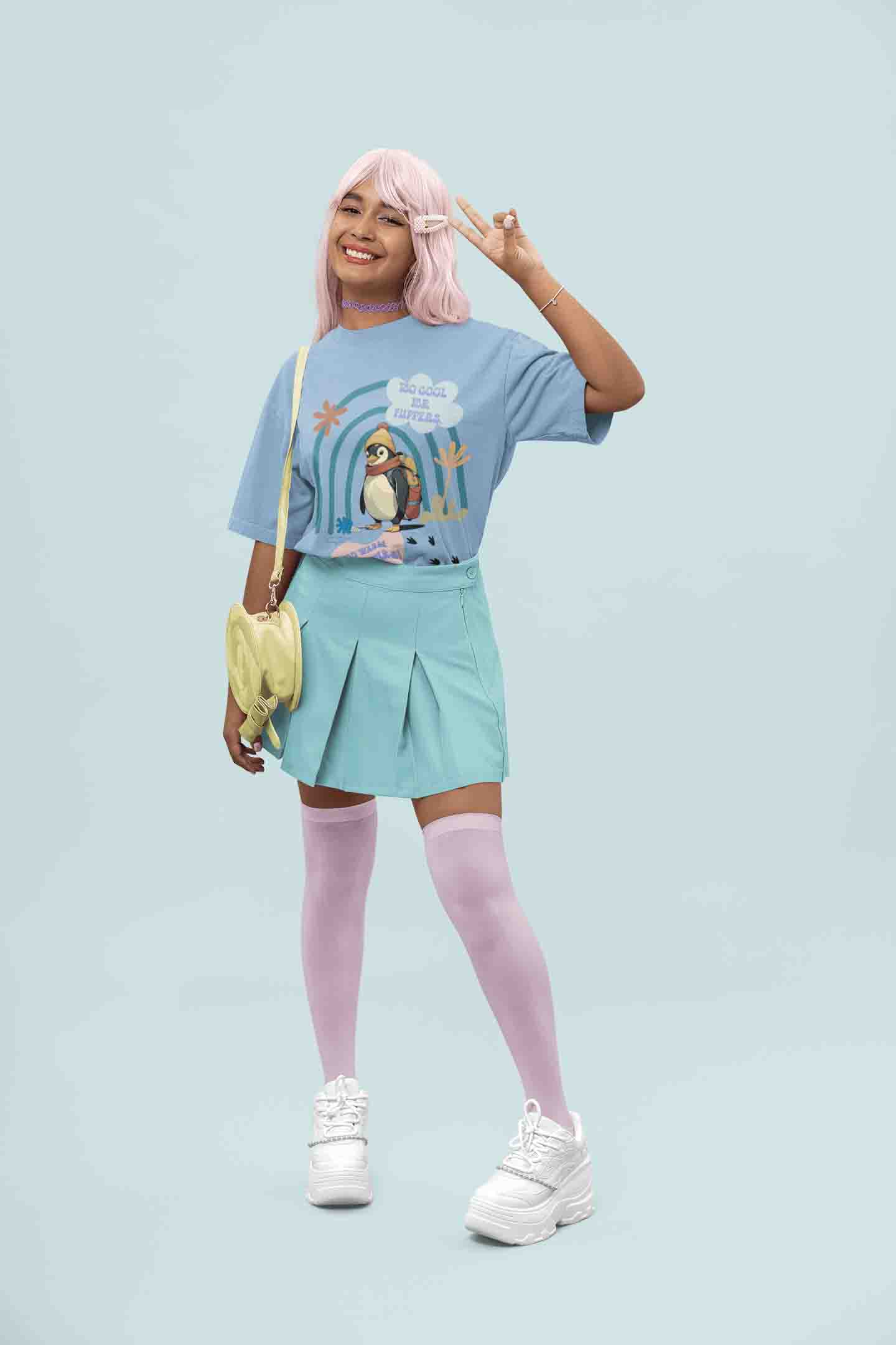 Cool Penguin Oversized T-Shirt | The OddBall Wagon image 2