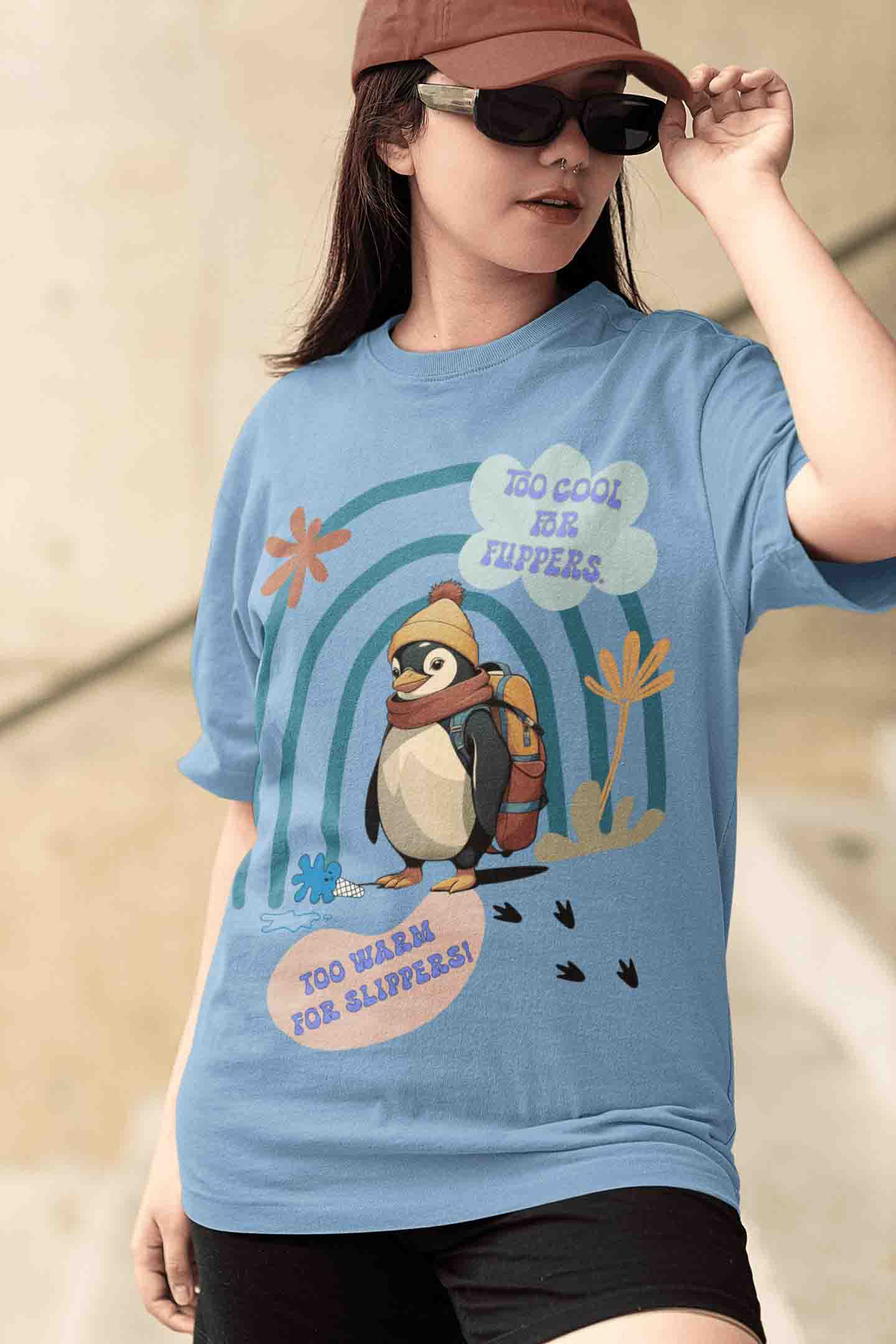 Cool Penguin Oversized T-Shirt | The OddBall Wagon image 3