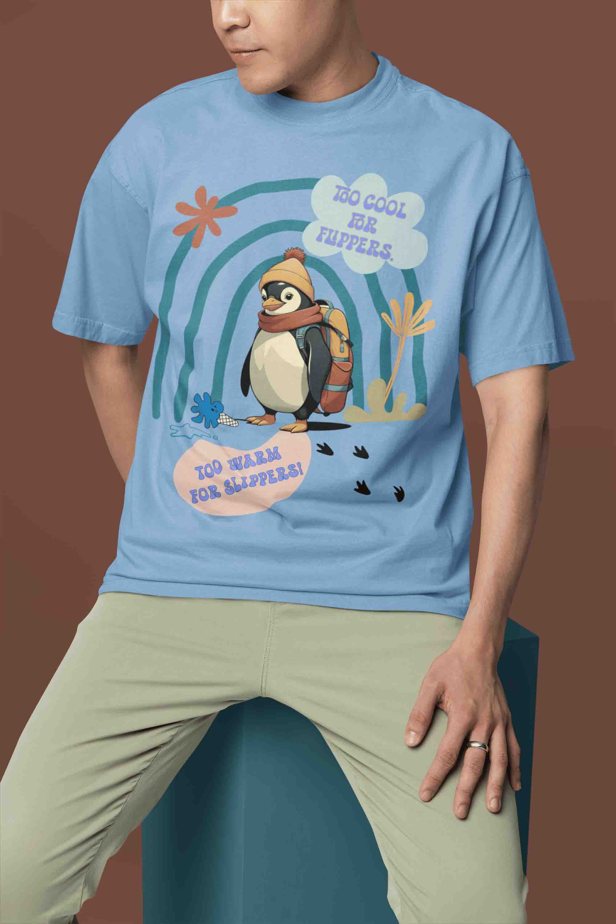 Cool Penguin Oversized T-Shirt | The OddBall Wagon image 4