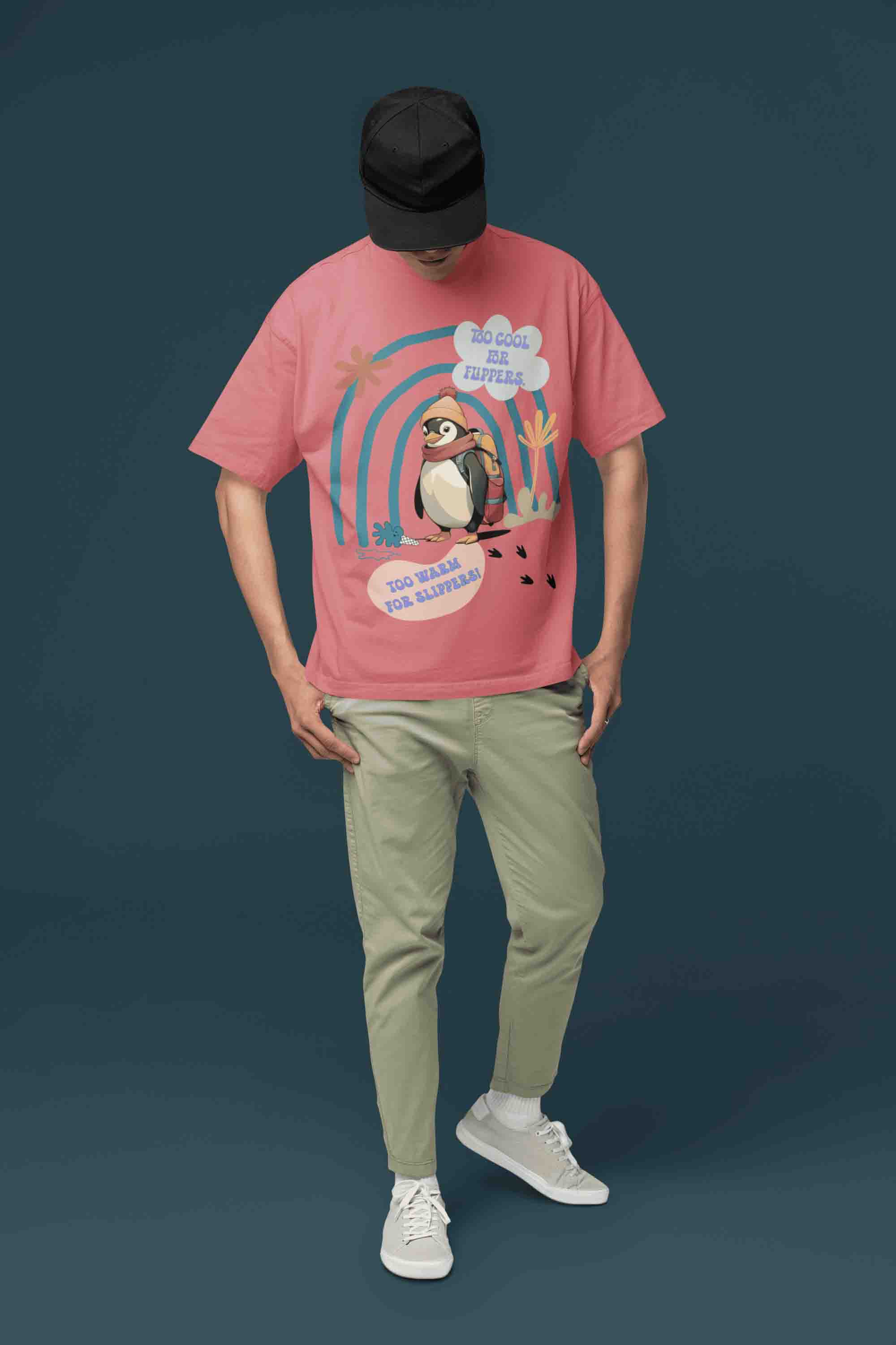 Cool Penguin Oversized T-Shirt | The OddBall Wagon image 4