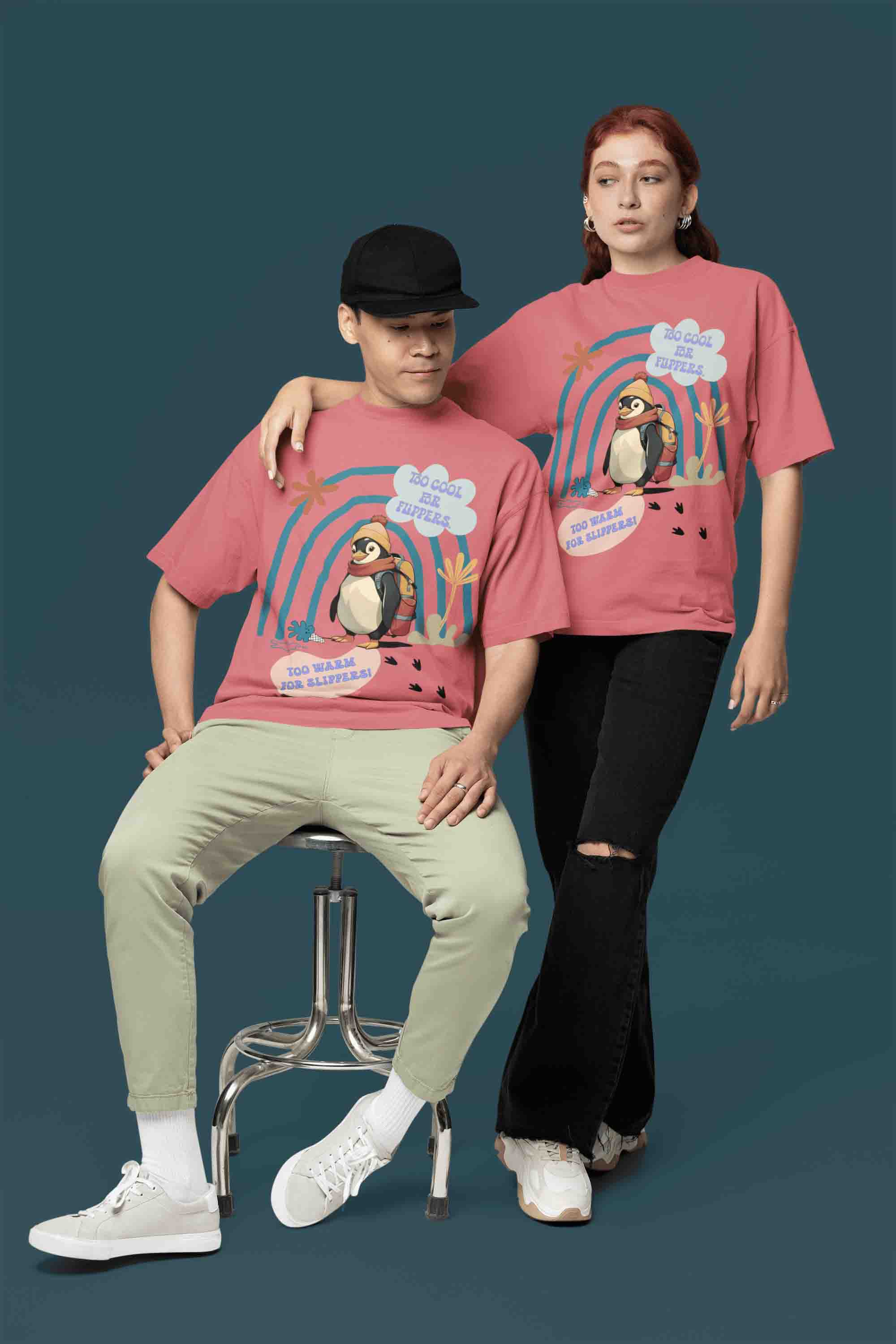 Cool Penguin Oversized T-Shirt | The OddBall Wagon image 6