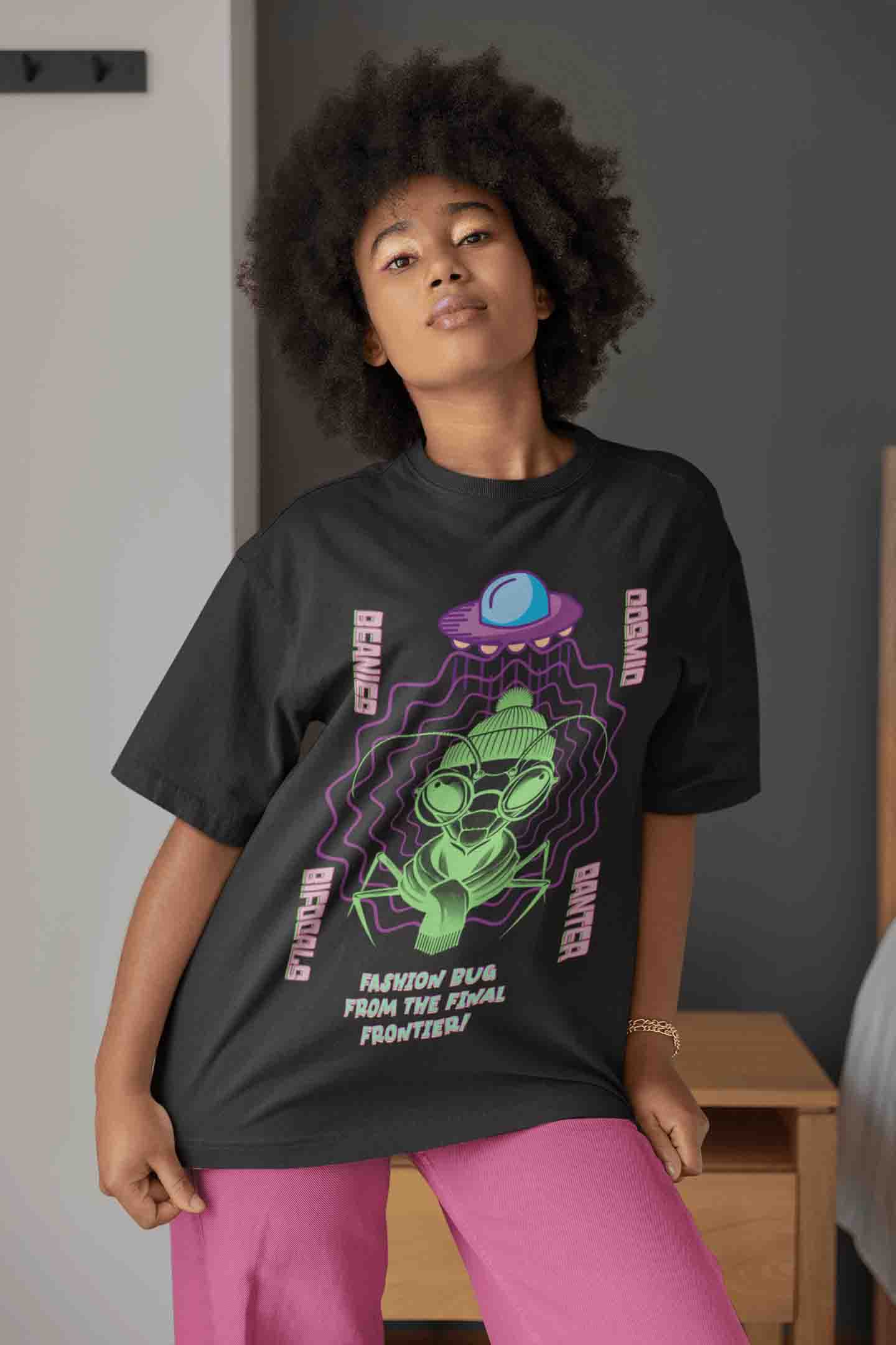 Cosmic Bug Oversized T-Shirt | The OddBall Wagon image 3