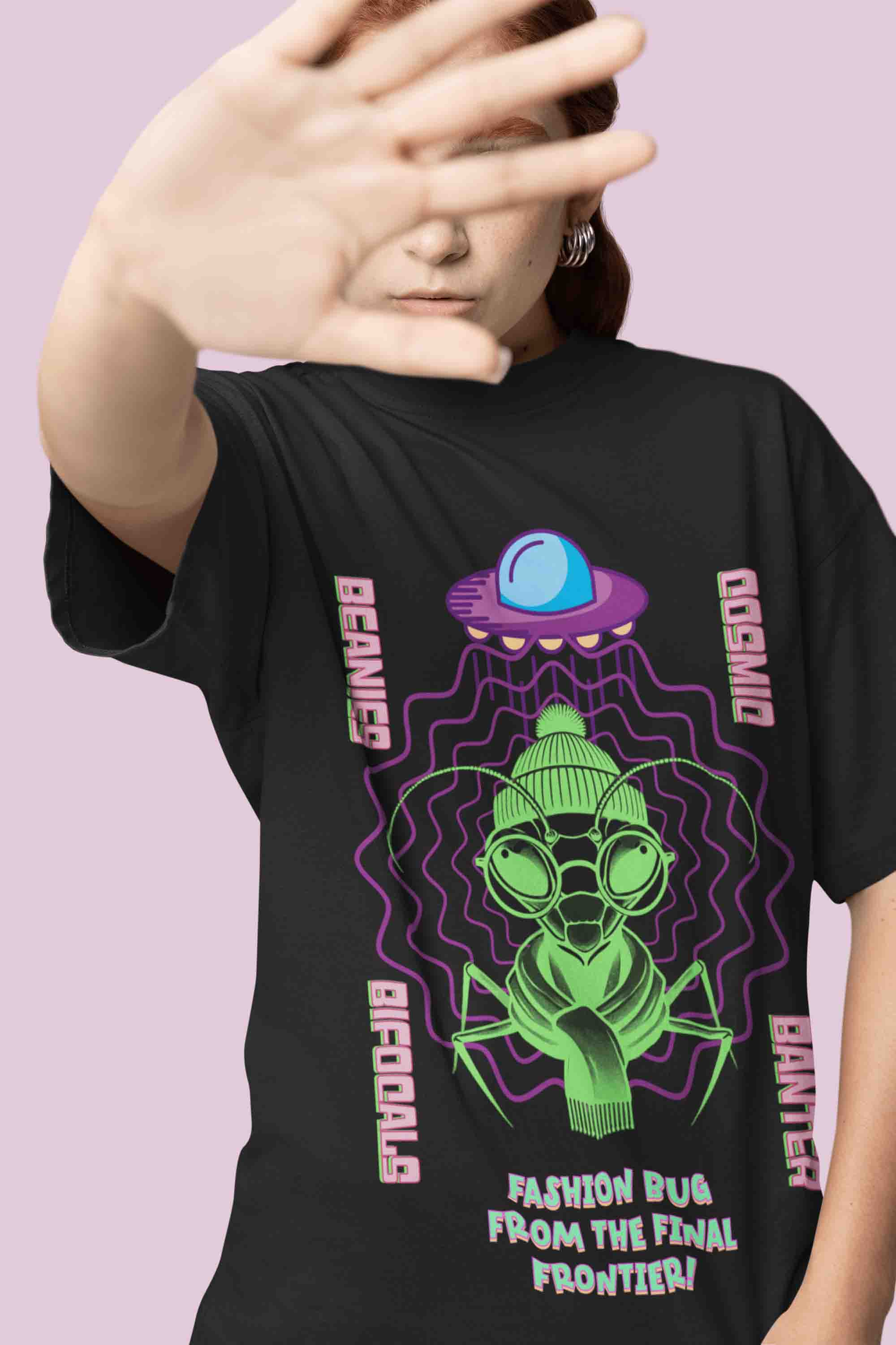 Cosmic Bug Oversized T-Shirt | The OddBall Wagon image 4