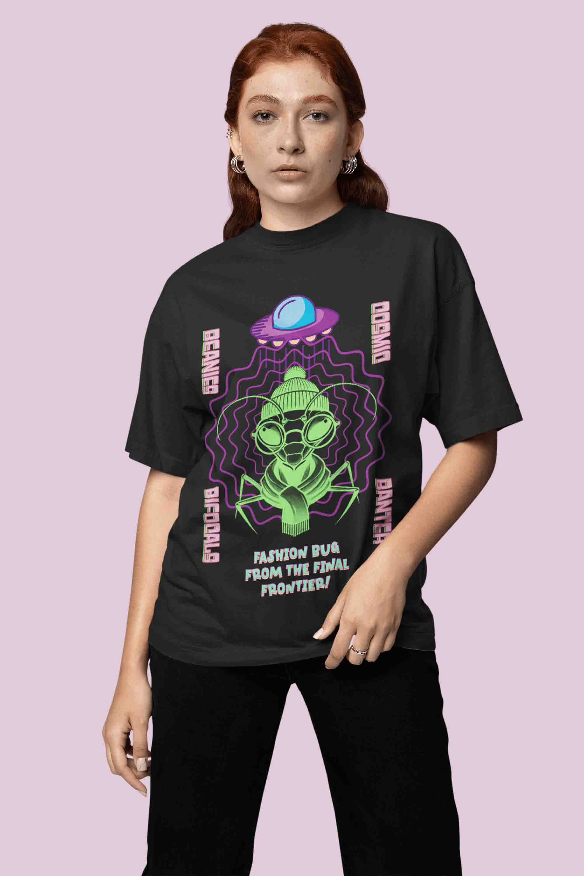 Cosmic Bug Oversized T-Shirt | The OddBall Wagon image 6