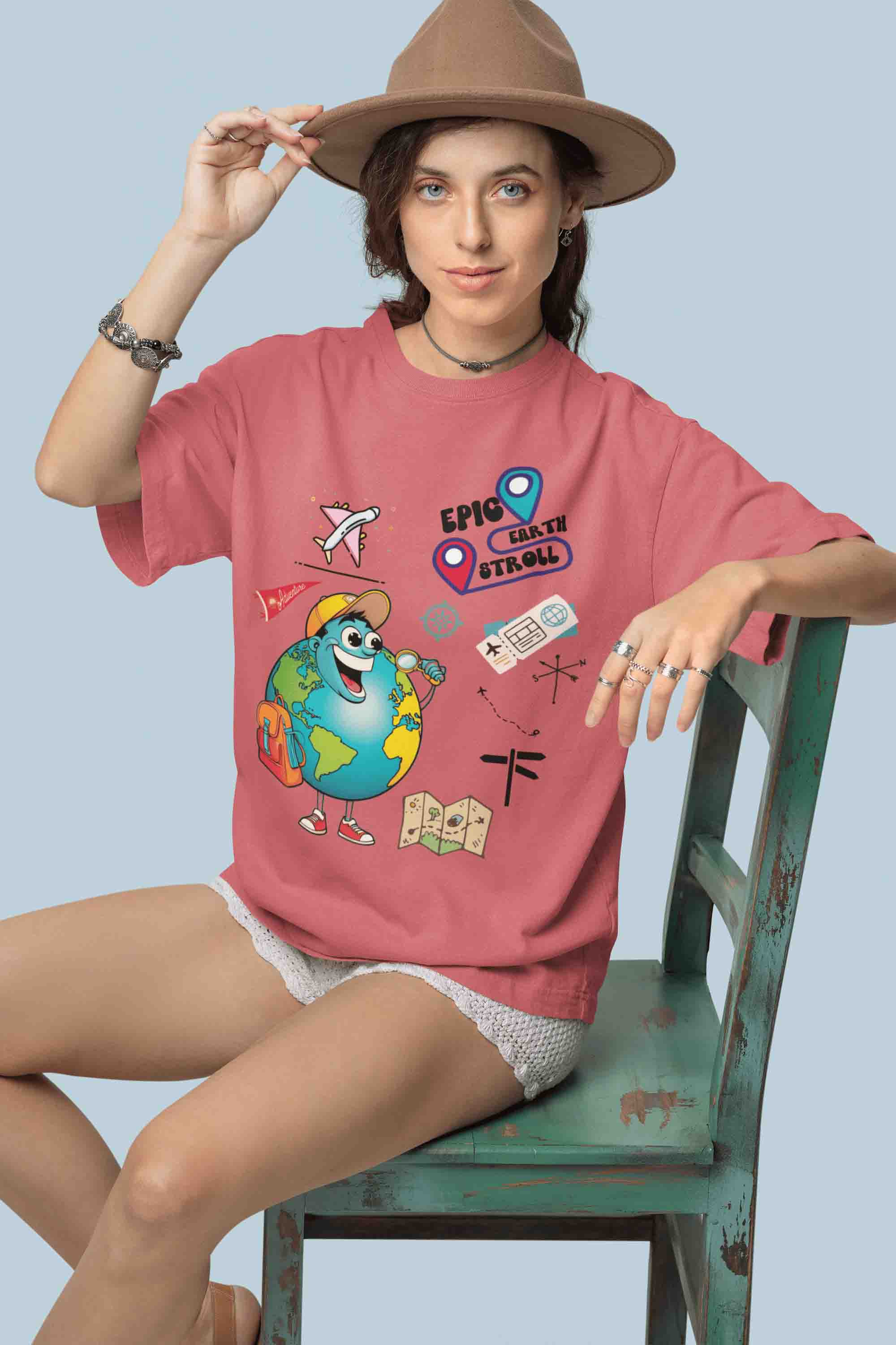 Epic Earth Stroll Oversized T-Shirt | The OddBall Wagon image 2