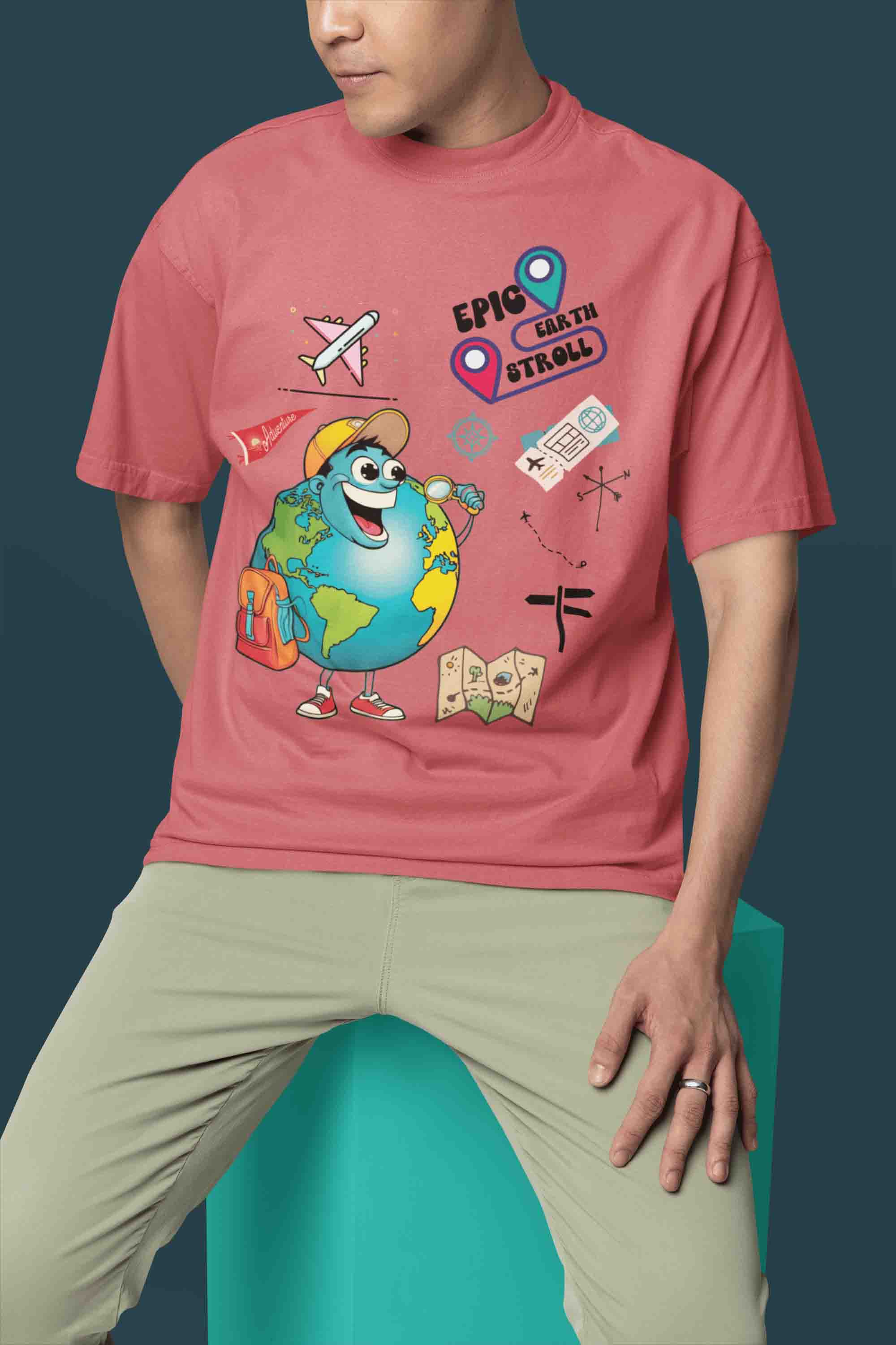 Epic Earth Stroll Oversized T-Shirt | The OddBall Wagon image 3