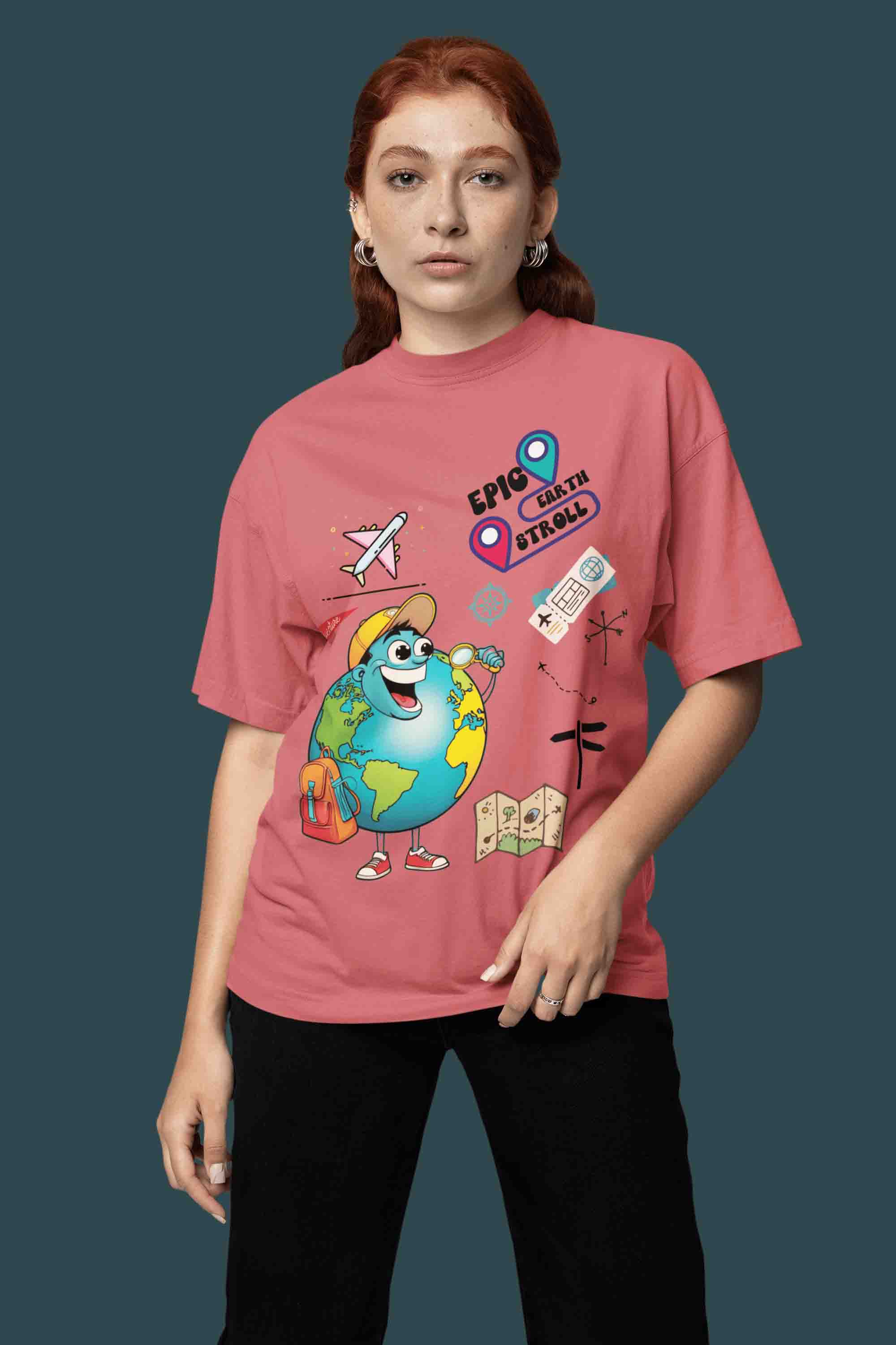 Epic Earth Stroll Oversized T-Shirt | The OddBall Wagon image 5