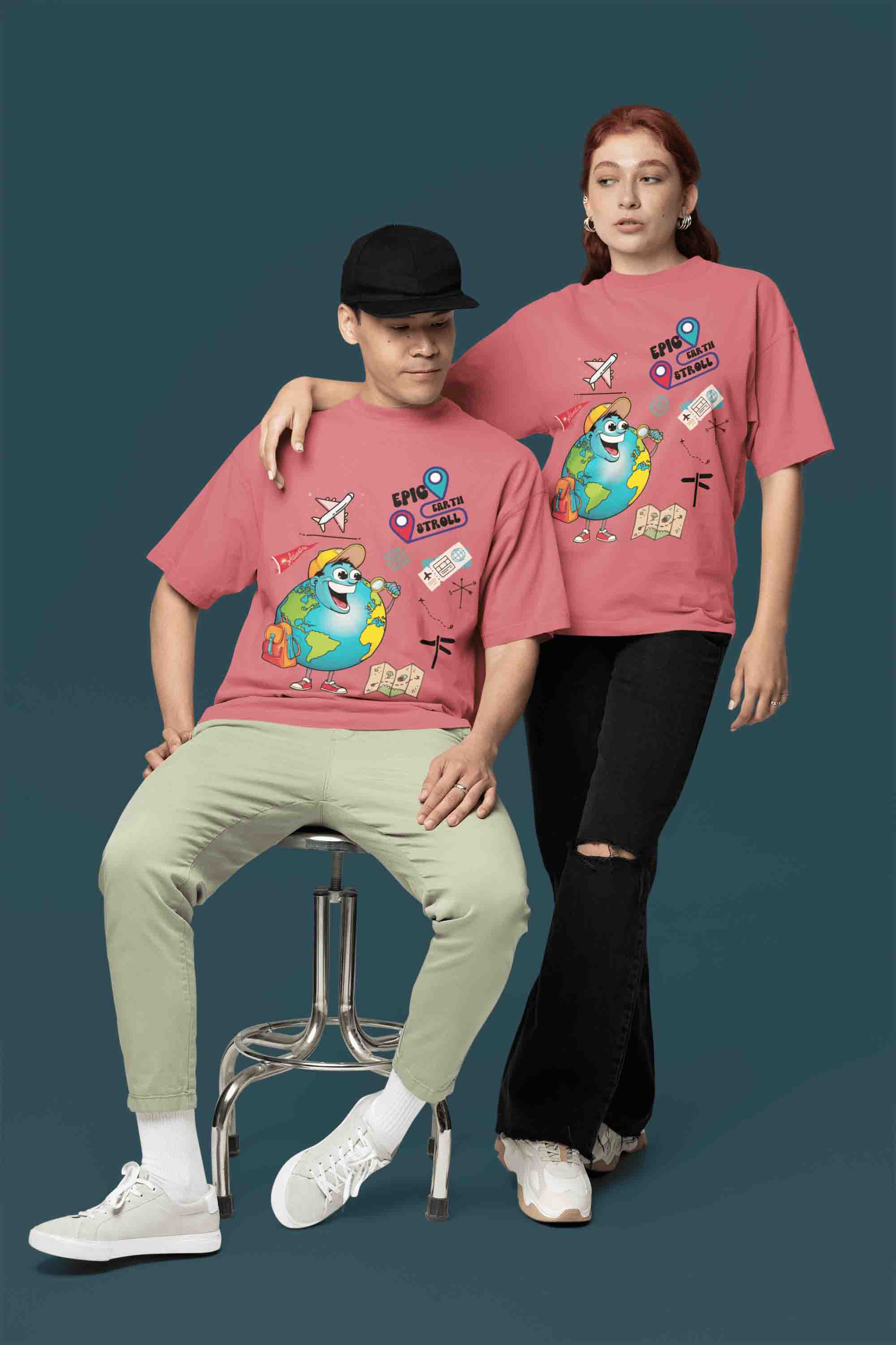Epic Earth Stroll Oversized T-Shirt | The OddBall Wagon image 6