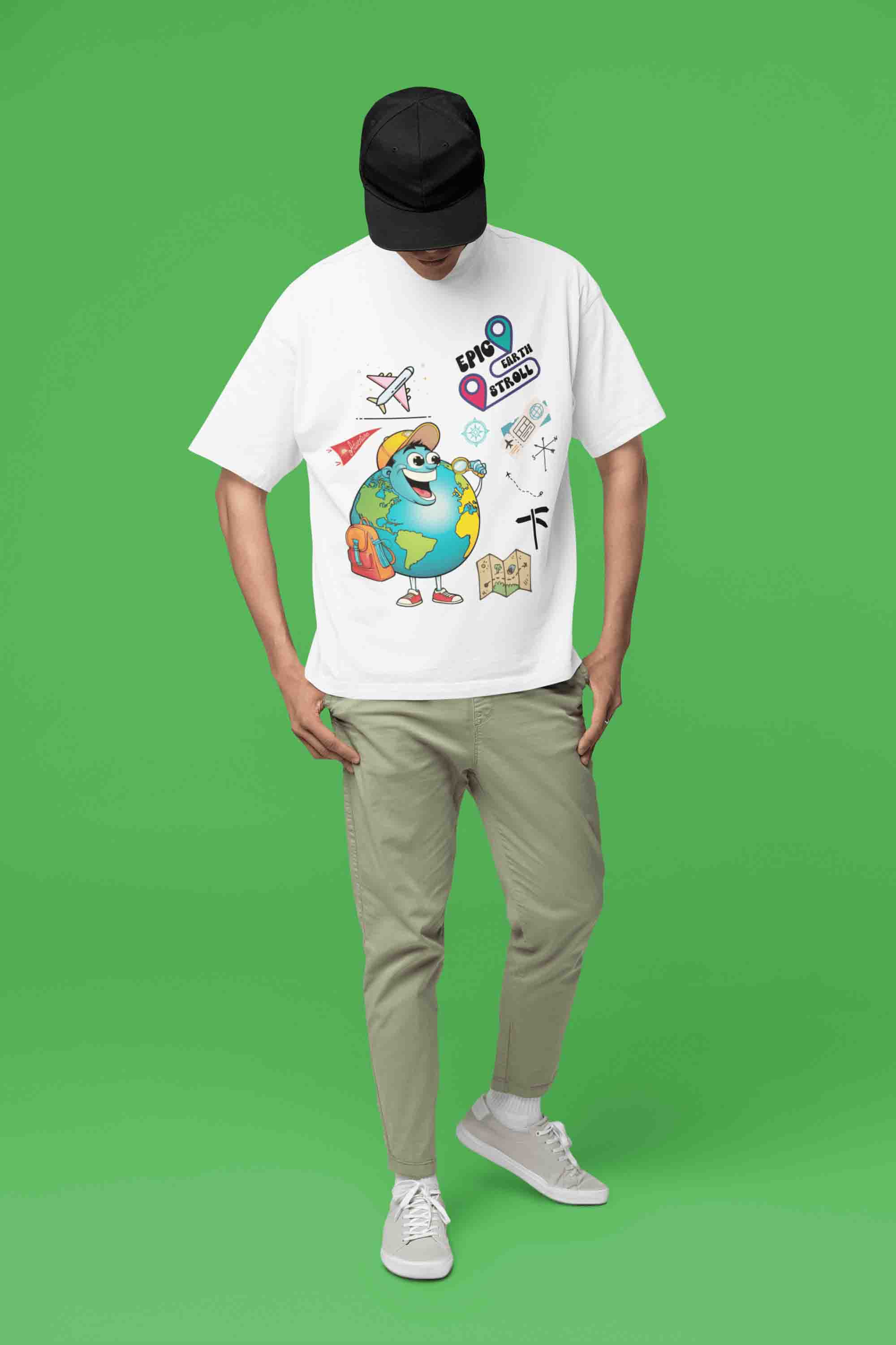 Epic Earth Stroll Oversized T-Shirt | The OddBall Wagon image 2