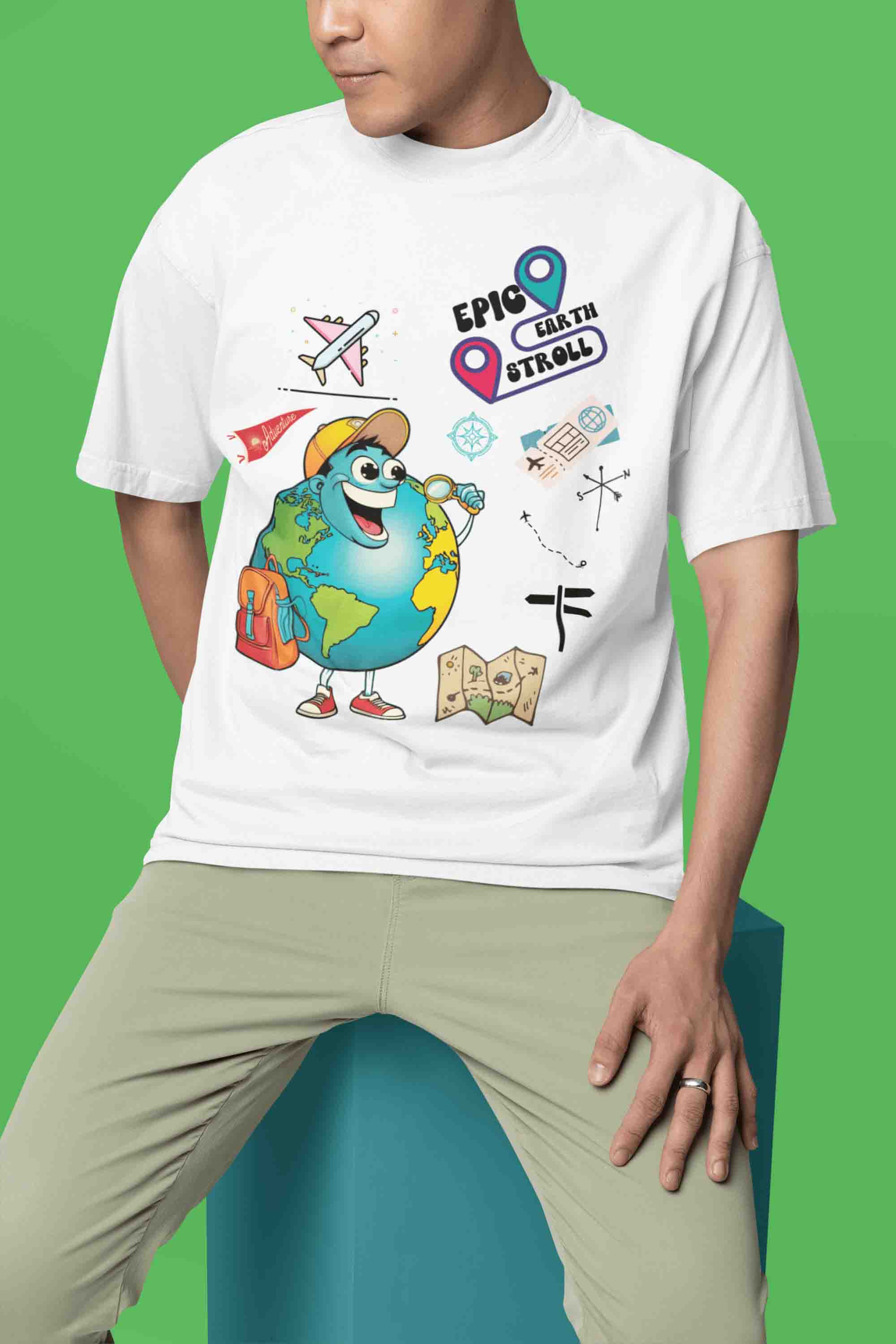 Epic Earth Stroll Oversized T-Shirt | The OddBall Wagon image 3