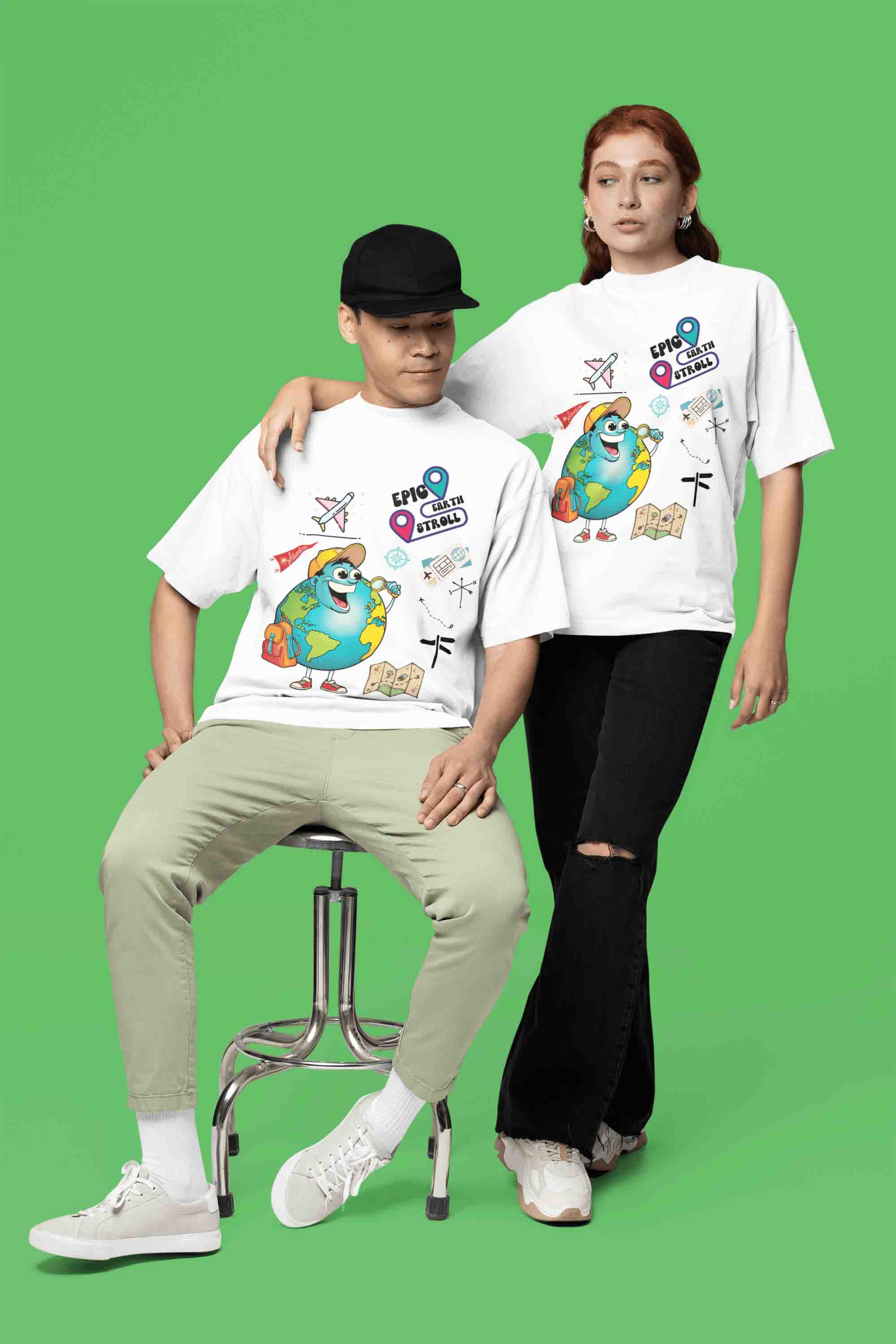 Epic Earth Stroll Oversized T-Shirt | The OddBall Wagon image 4