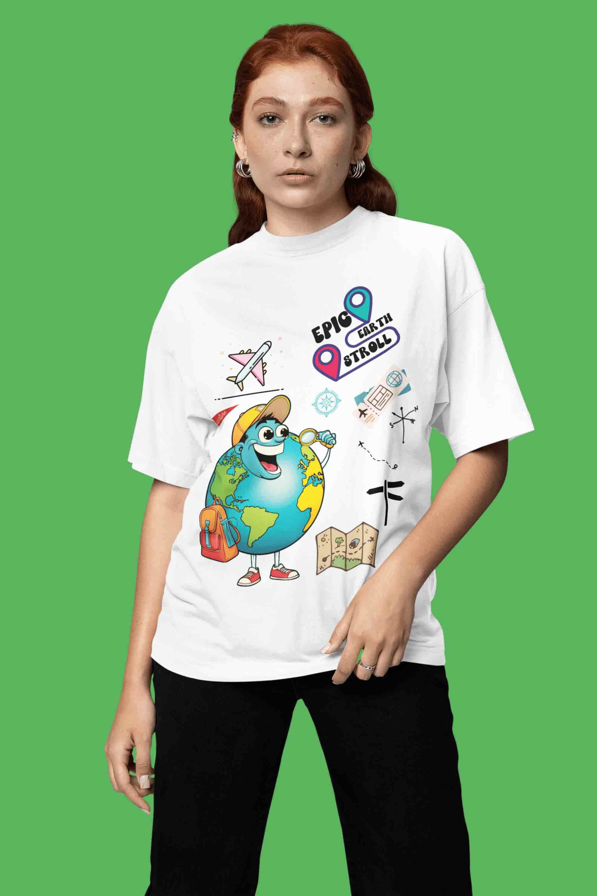 Epic Earth Stroll Oversized T-Shirt | The OddBall Wagon image 5