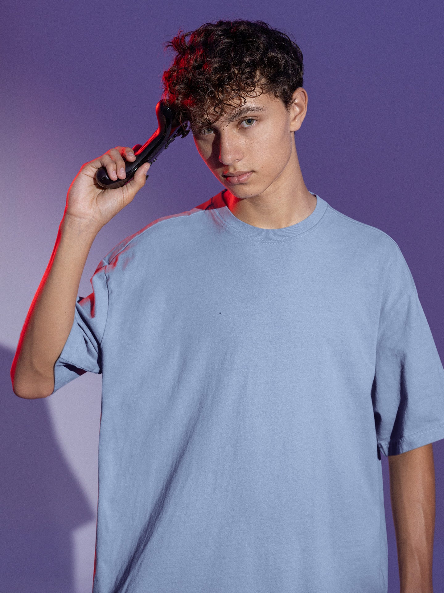 Men’s Oversized T-Shirt – Baby Blue image 2
