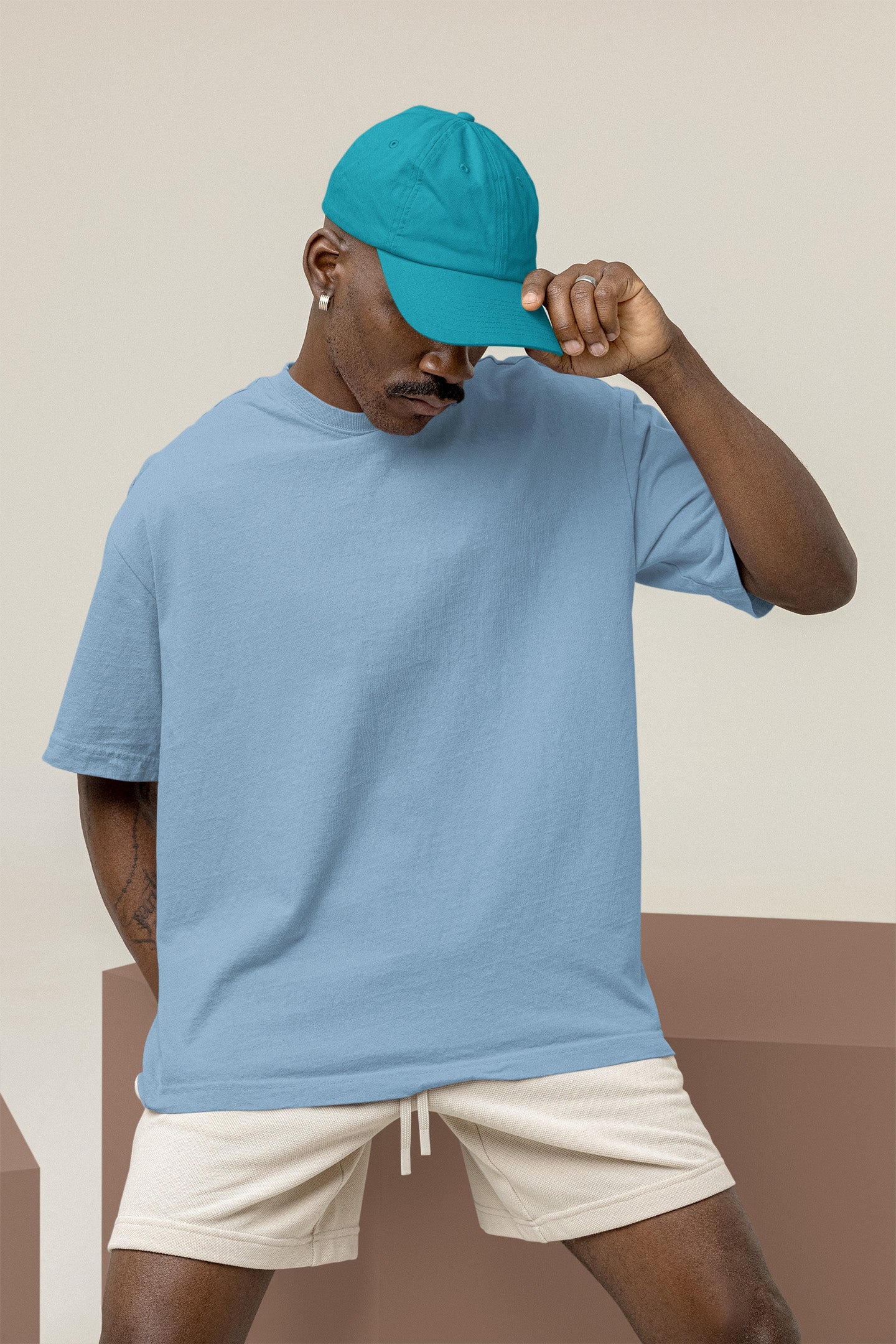 Men’s Oversized T-Shirt – Baby Blue image 3