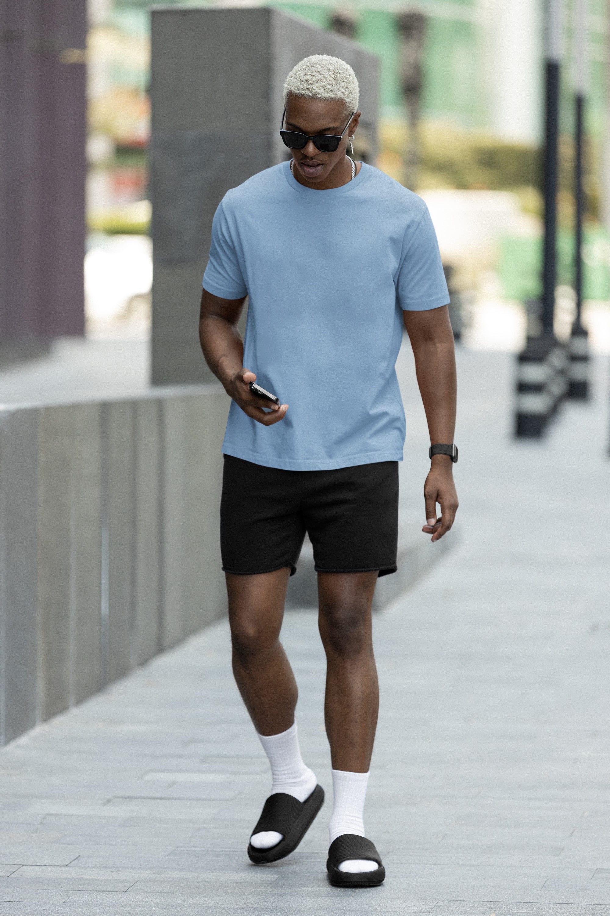 Men’s Oversized T-Shirt – Baby Blue image 5