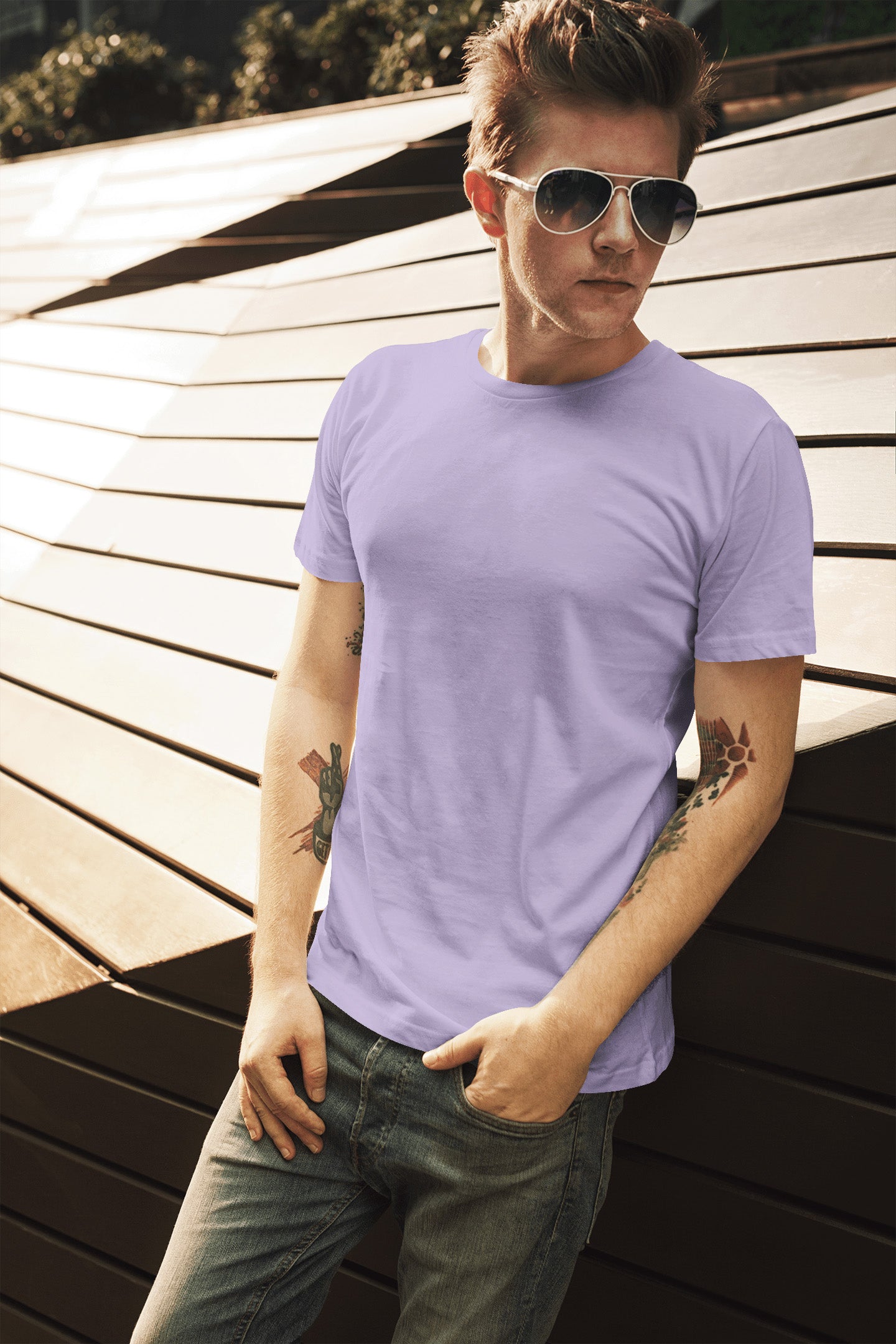 Men's Classic Fit T-Shirt - Iris Lavendar | The OddBall Wagon image 2