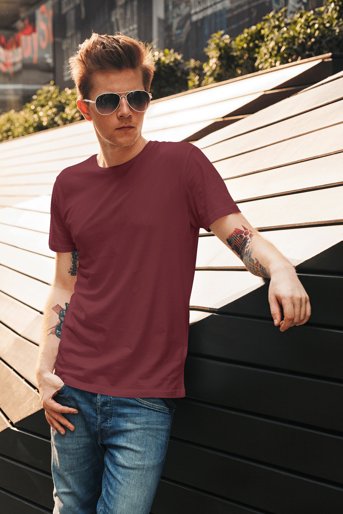 Men's Classic Fit T-Shirt - Maroon | The OddBall Wagon image 2