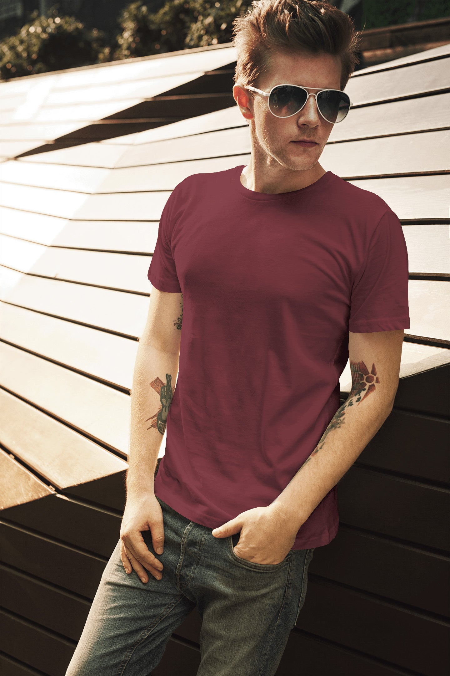 Men's Classic Fit T-Shirt - Maroon | The OddBall Wagon image 3