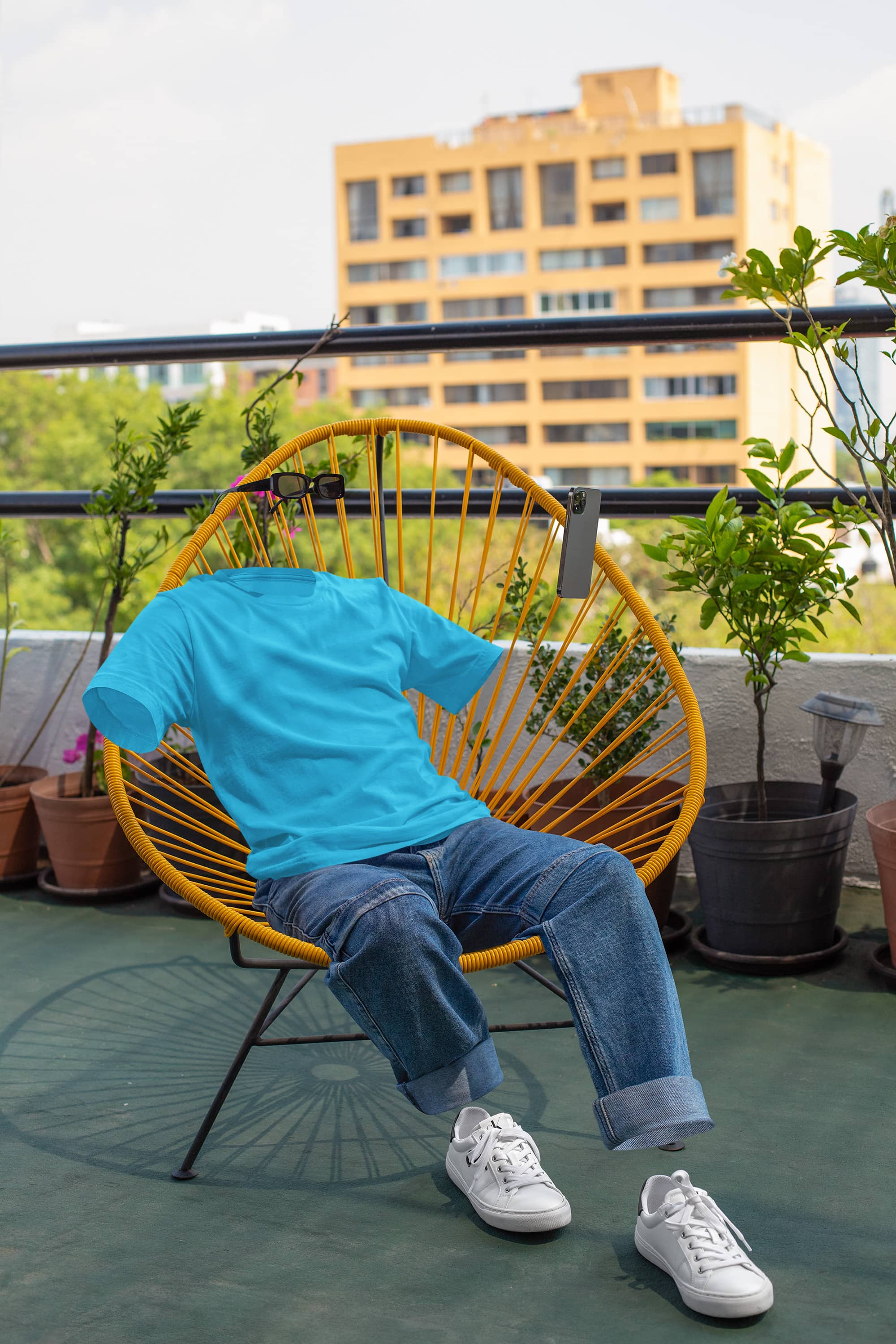 Men's Classic Fit T-Shirt - Sky Blue | The OddBall Wagon image 5