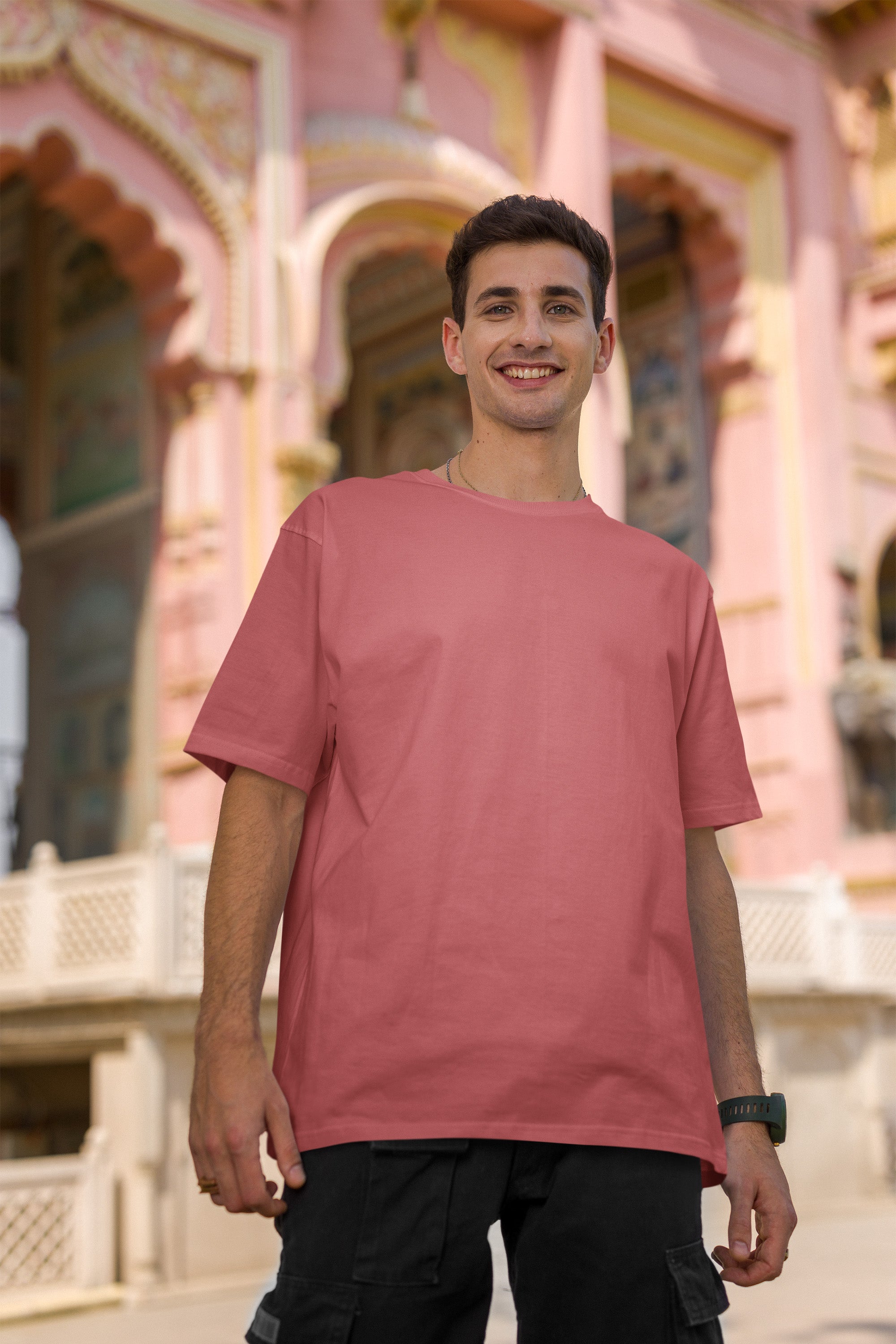 Men’s Oversized T-Shirt – Dusty Rose image 3