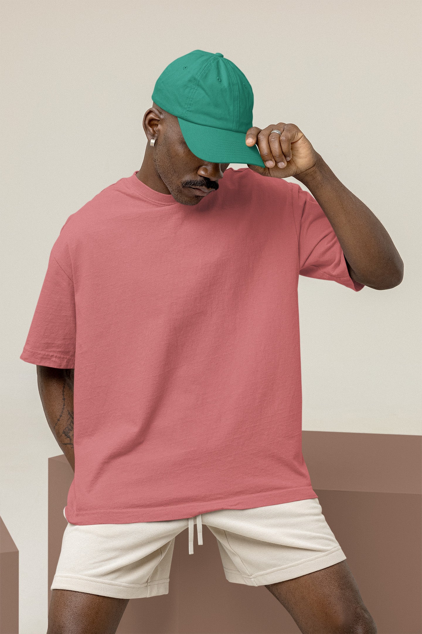 Men’s Oversized T-Shirt – Dusty Rose image 4