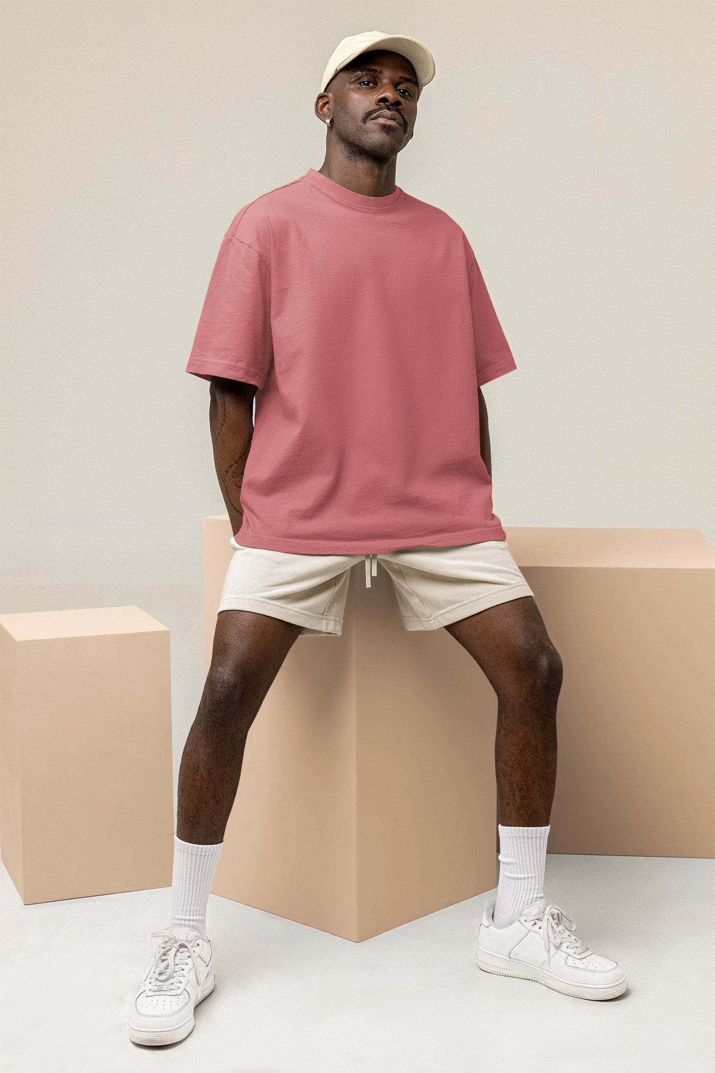 Men’s Oversized T-Shirt – Dusty Rose image 5