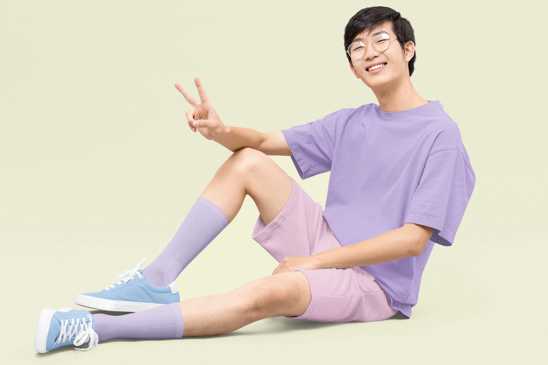 Men’s Oversized T-Shirt – Iris Lavender image 5