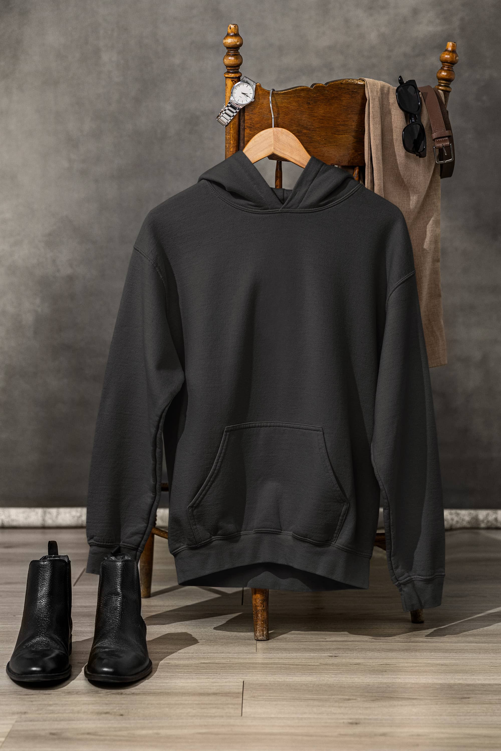Men's Oversized Black Hoodie | The OddBall Wagon image 6