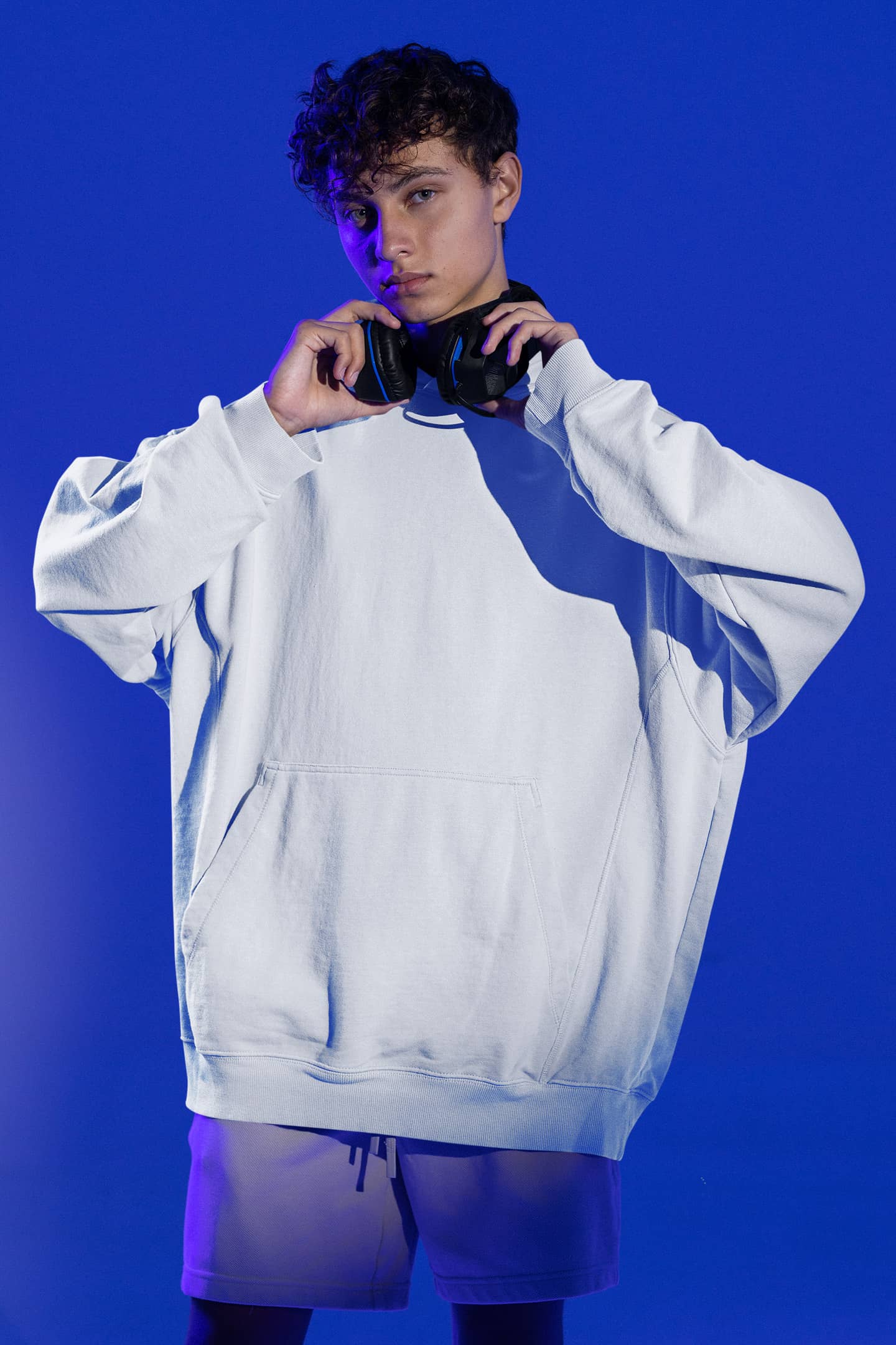 Men's Oversized White Hoodie | The OddBall Wagon image 2