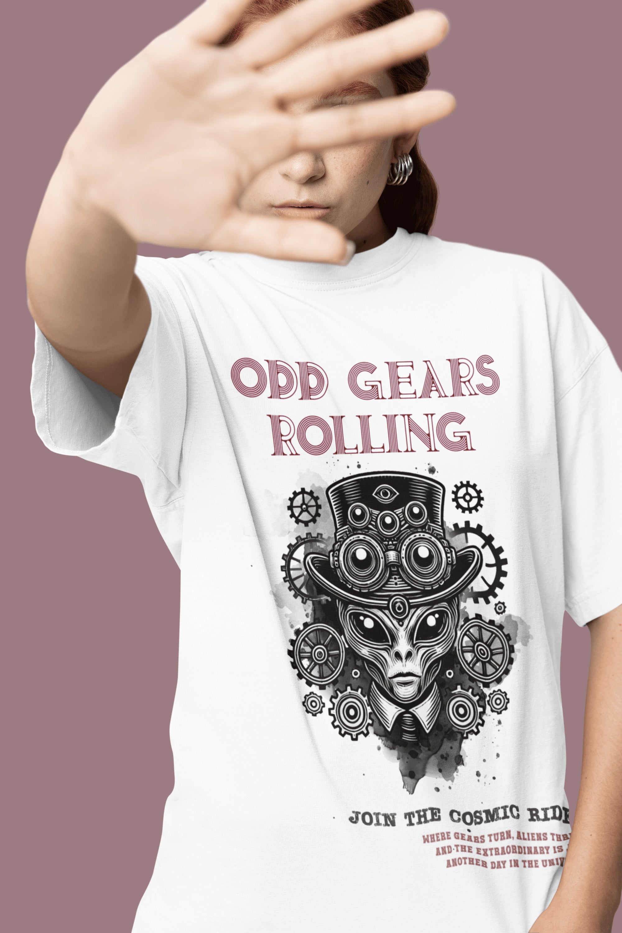Odd Gears Rolling Oversized T-Shirt | The OddBall Wagon image 4
