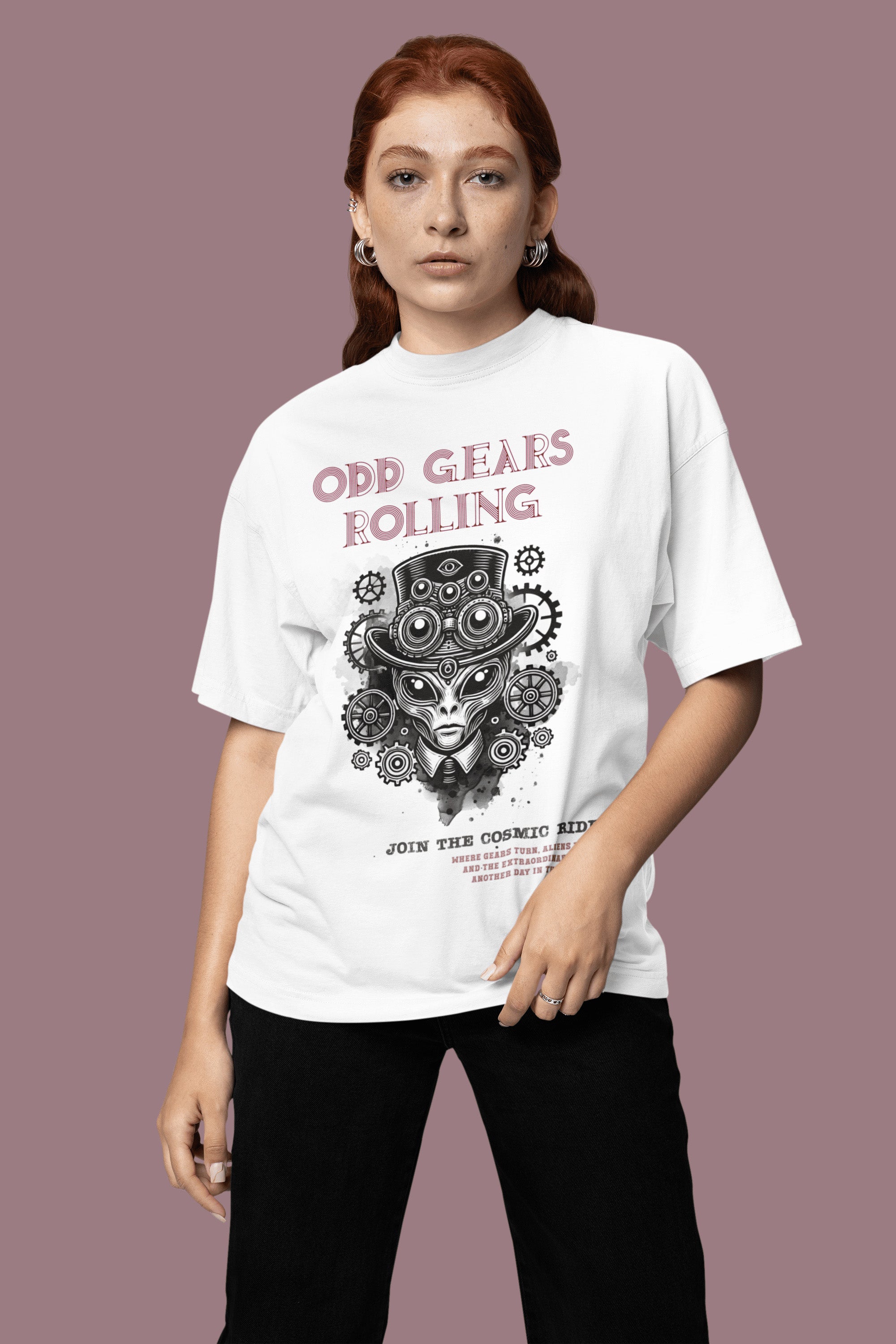 Odd Gears Rolling Oversized T-Shirt | The OddBall Wagon image 5