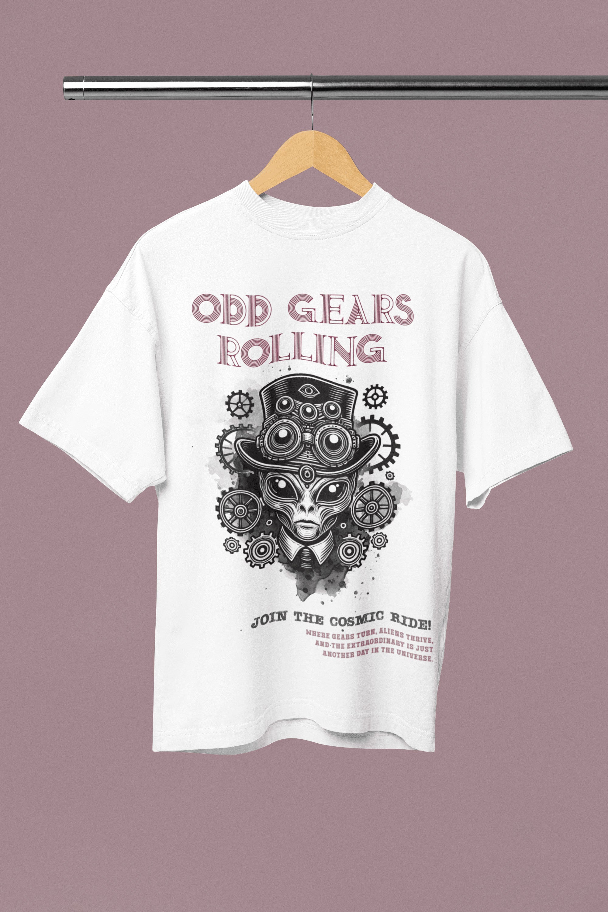 Odd Gears Rolling Oversized T-Shirt | The OddBall Wagon image 6