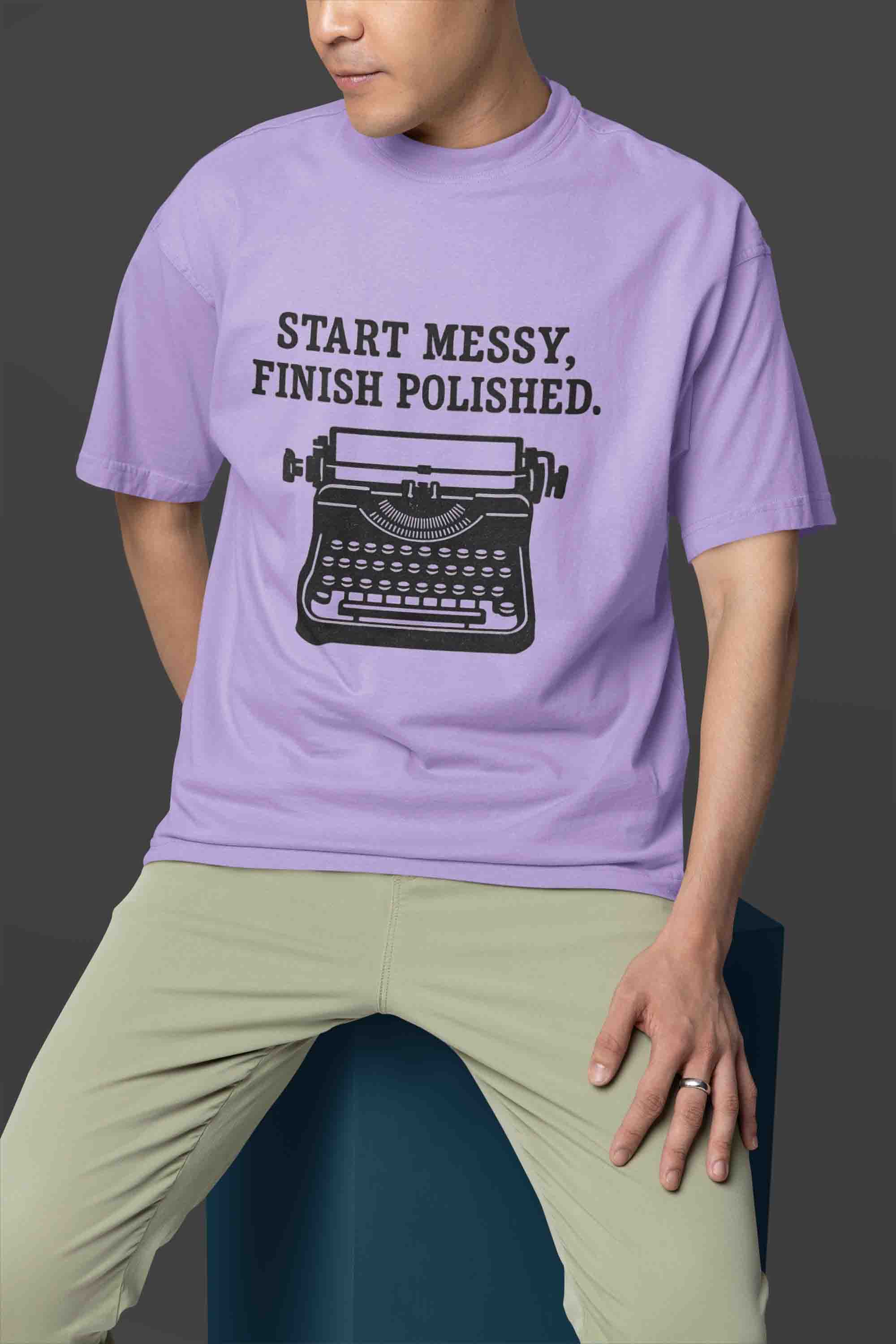 Start Messy - Men Oversized Tee image 2