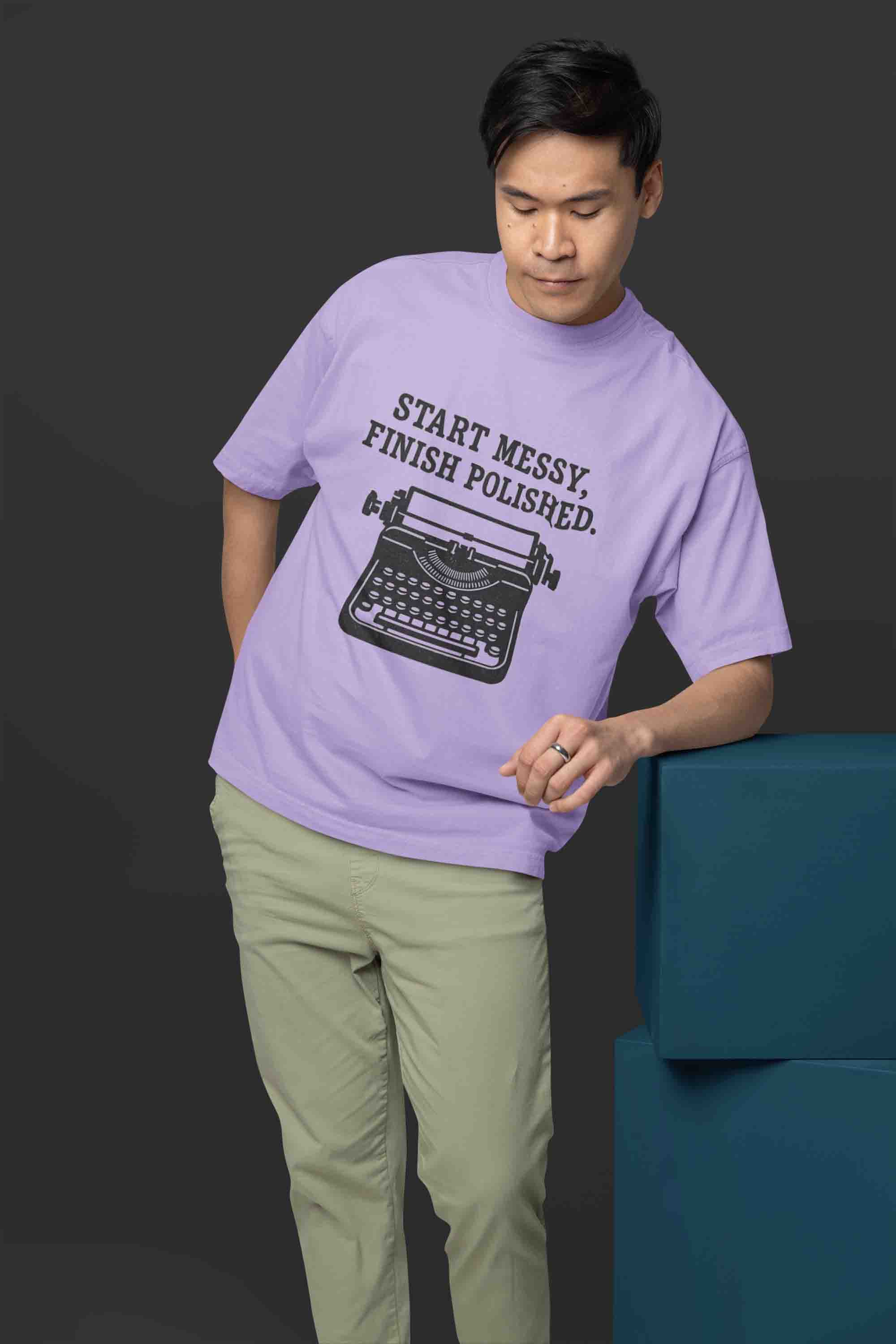 Start Messy - Men Oversized Tee image 3