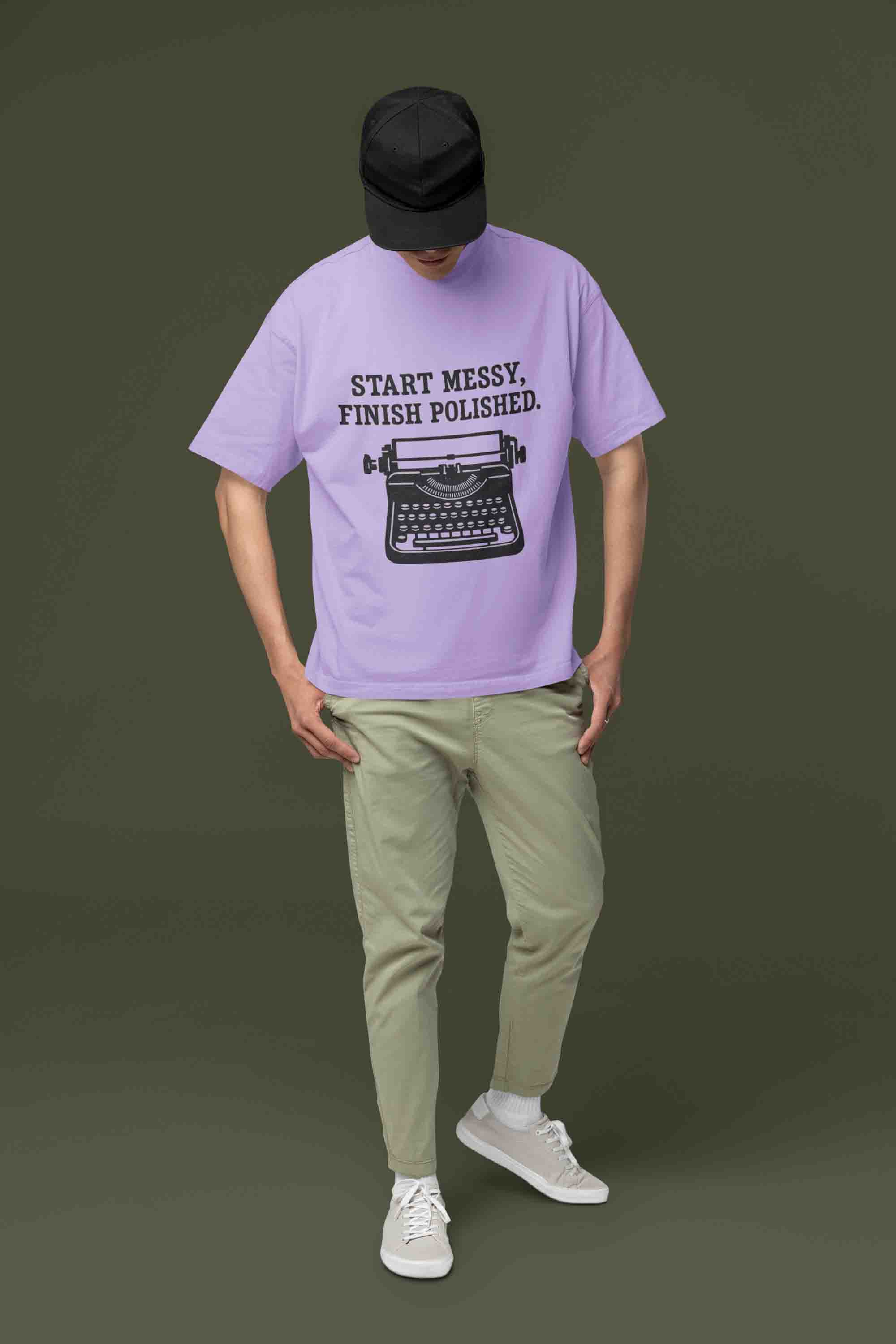 Start Messy - Men Oversized Tee image 4