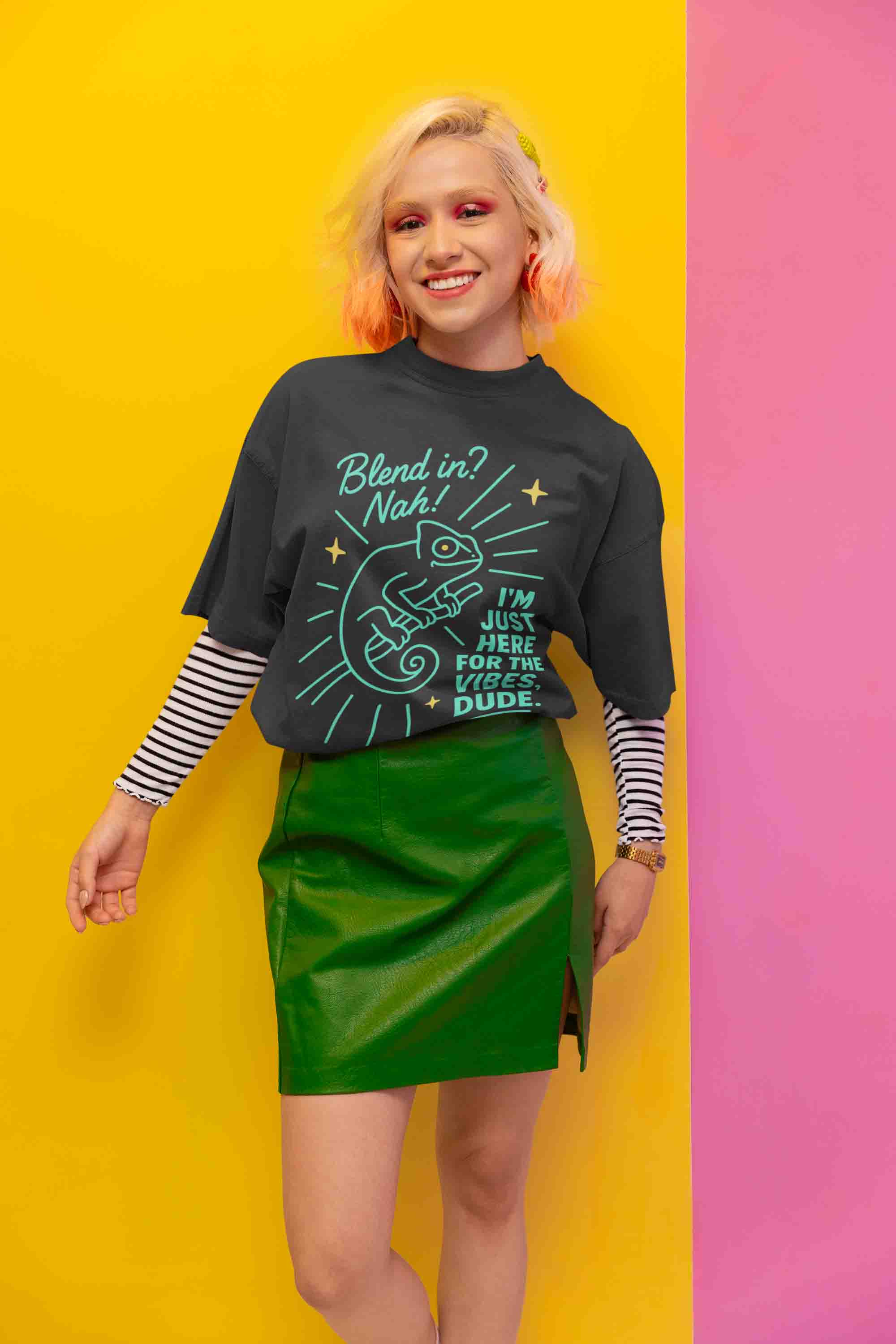 Blend In? Nah. Women Oversized Tee image 3