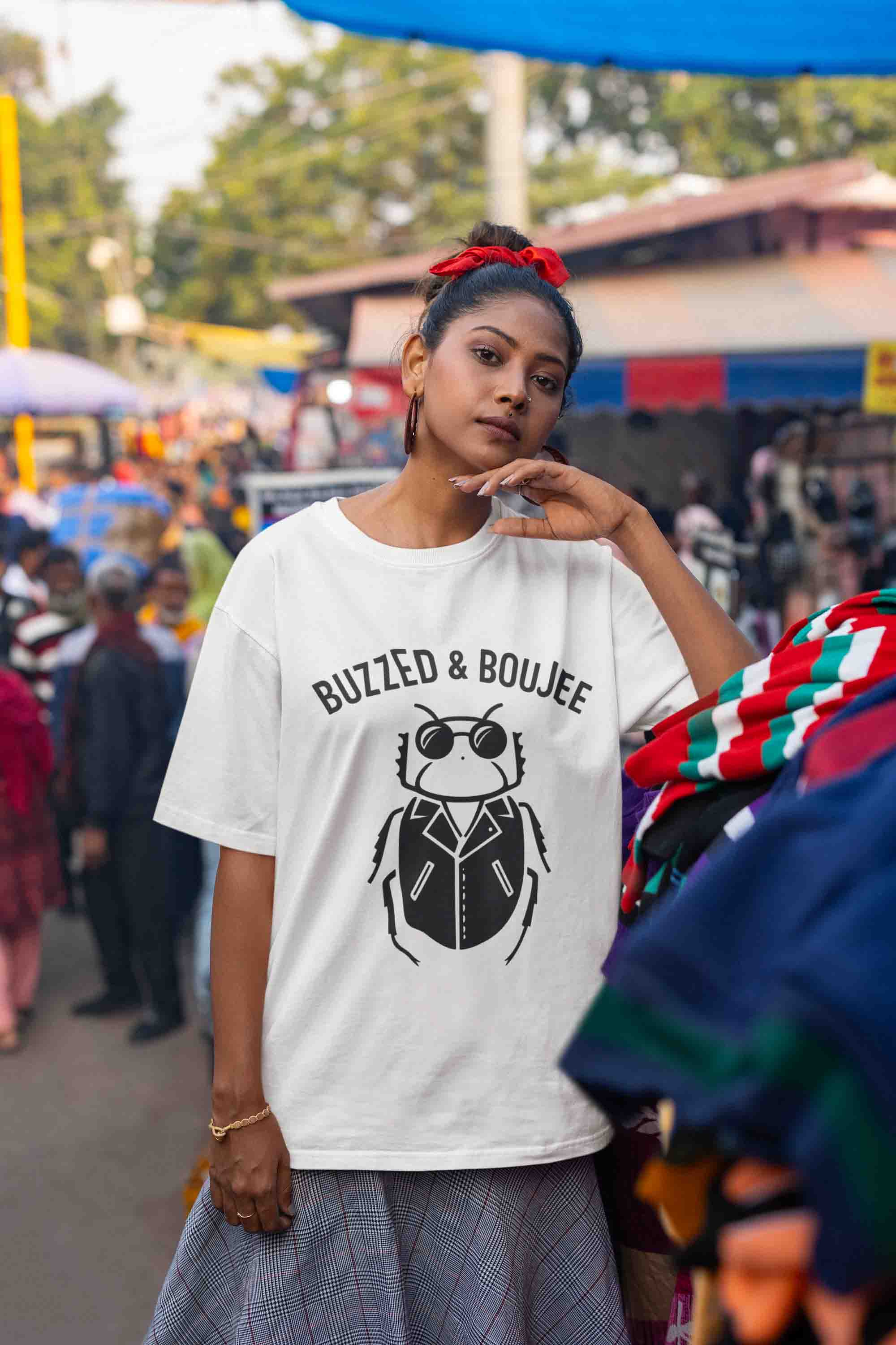 Buzzed & Boujee Oversized Tee-Women